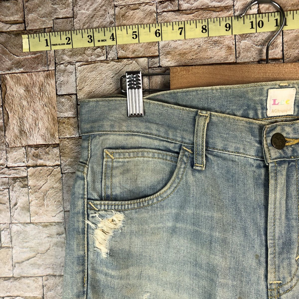 Lee Lee vintage Blue Distressed Denim Pants #A1029 Size US 31 - 7 Thumbnail