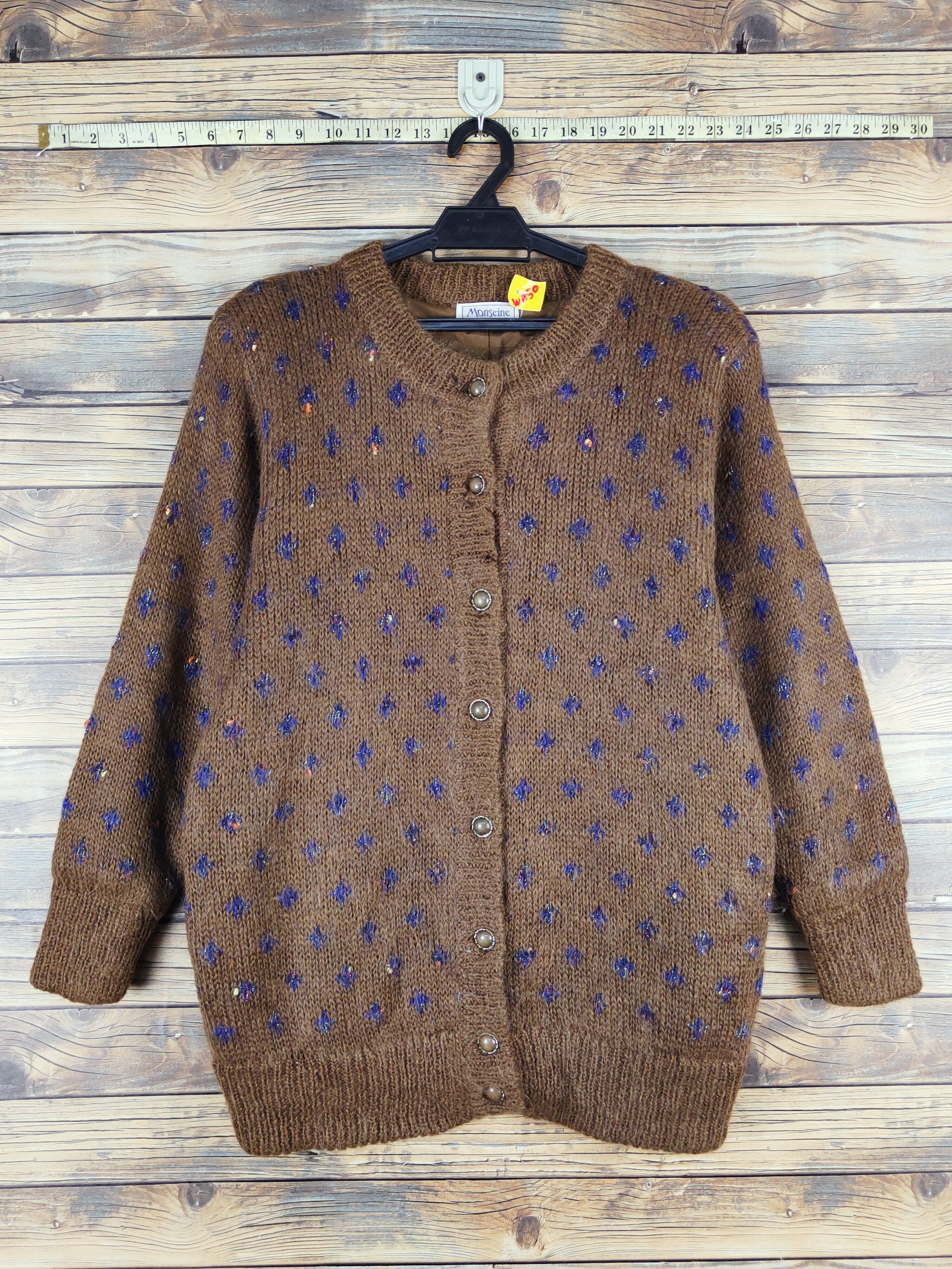Japanese Brand Mouseine Dark Brown Knitwear Cardigan #W1150 Size L / US 10 / IT 46 - 1 Thumbnail