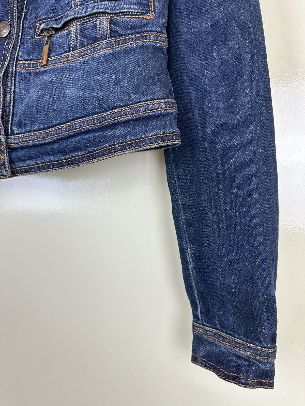 Just Cavalli × Roberto Cavalli × Vintage Just Cavalli denim vintage jacket blue biker moto cropped Size XS / US 0-2 / IT 36-38 - 10 Thumbnail