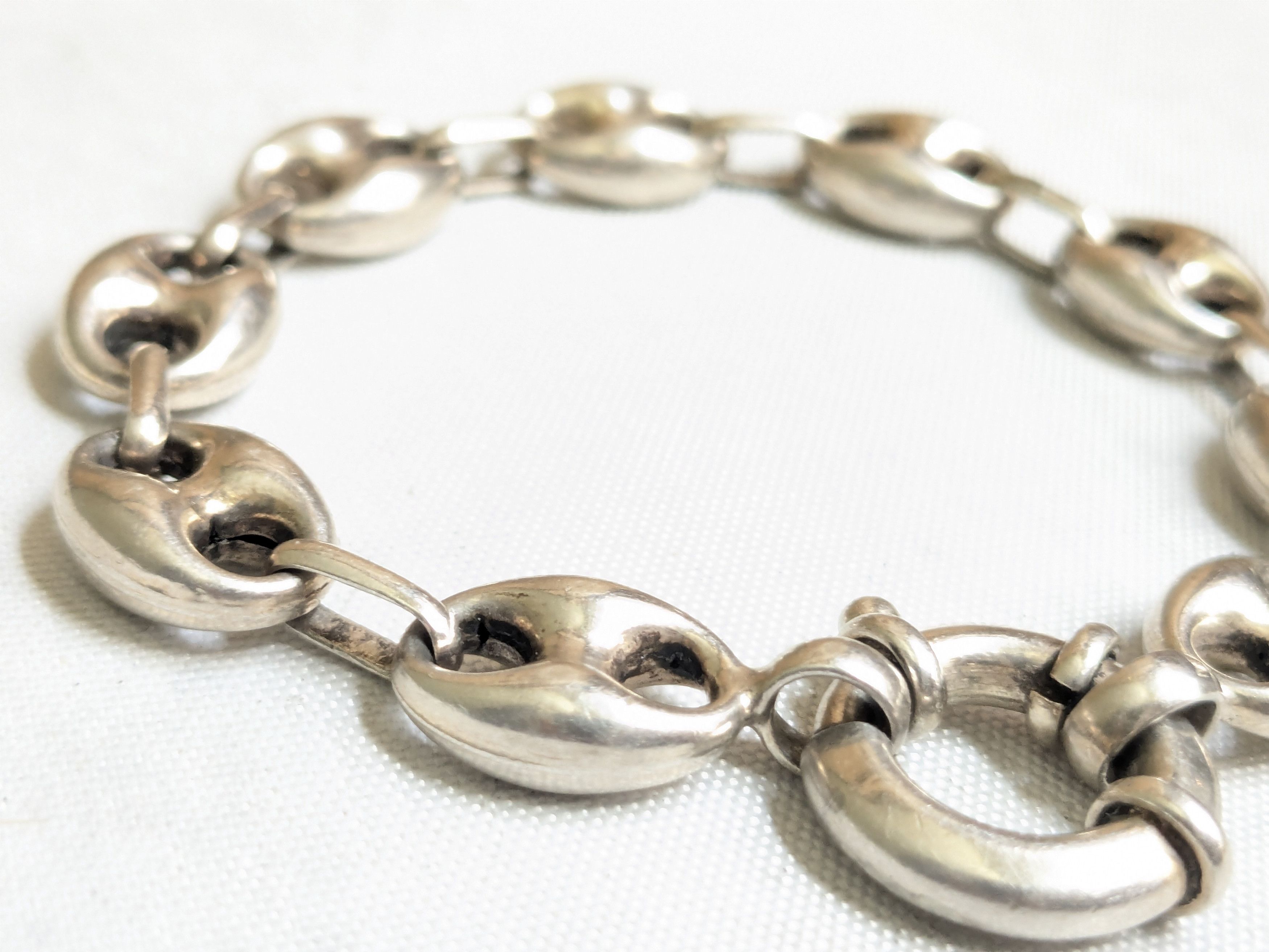 Jewelry Vintage Sterling Silver Anchor Mariner Bracelet 6.75" Hollow Size 26 - 6 Thumbnail