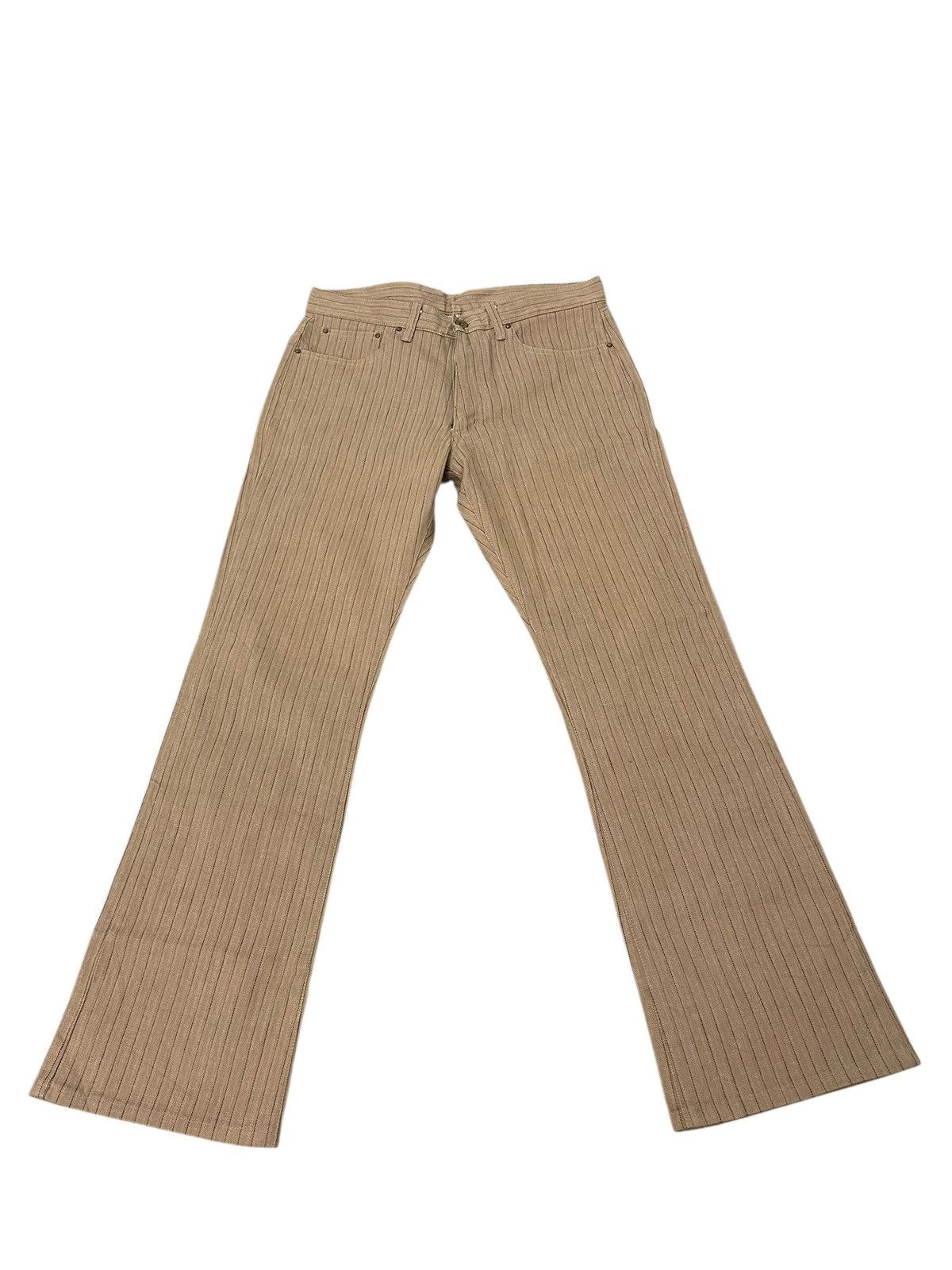 Japanese Brand Flare Jeans Men’s Melrose Herringbones Striped Boot Cut 2🟦1 Size US 32 / EU 48 - 10 Thumbnail