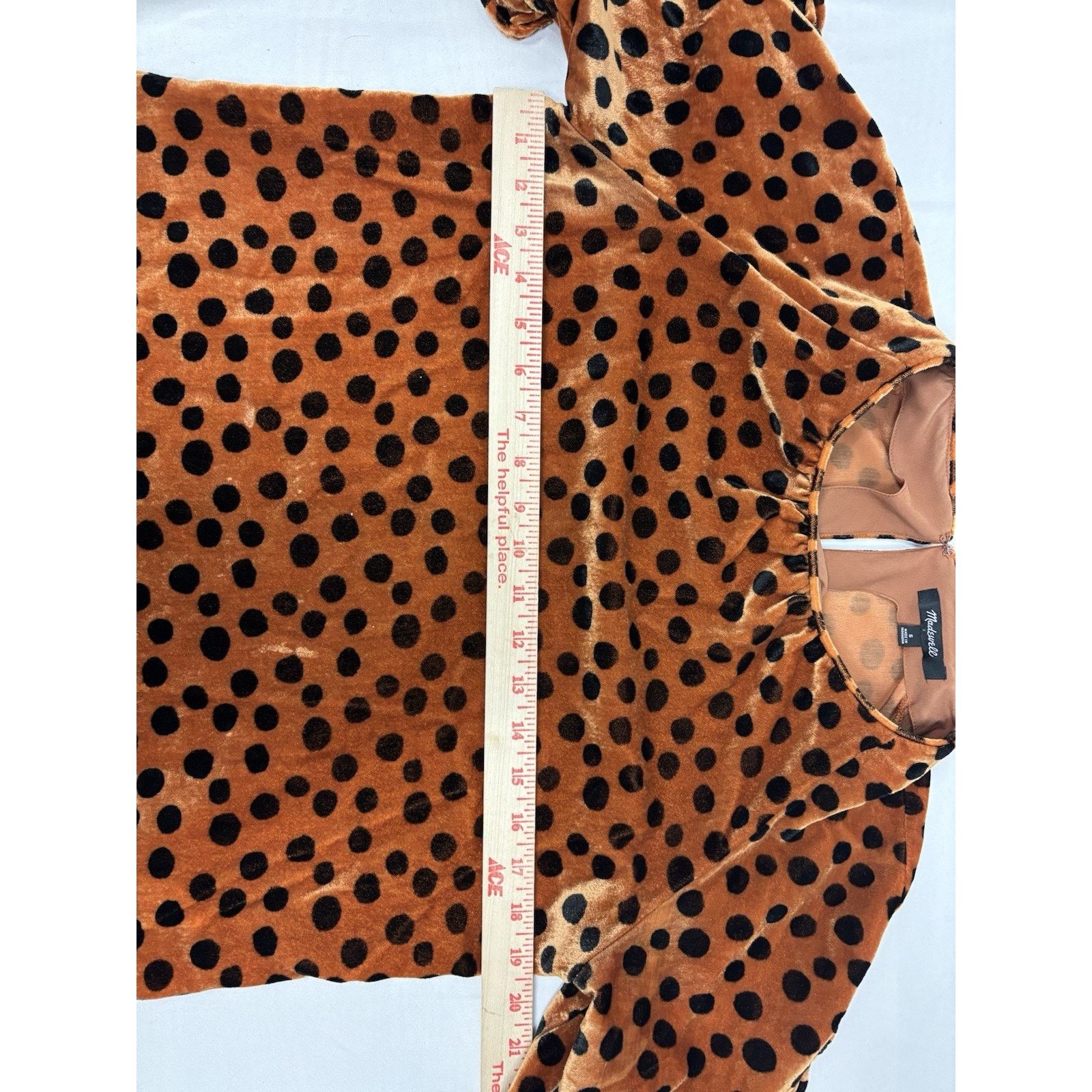 Madewell Madewell Ruffle Short Sleeve Top Velvet Orange Black Size S Size S / US 4 / IT 40 - 5 Thumbnail