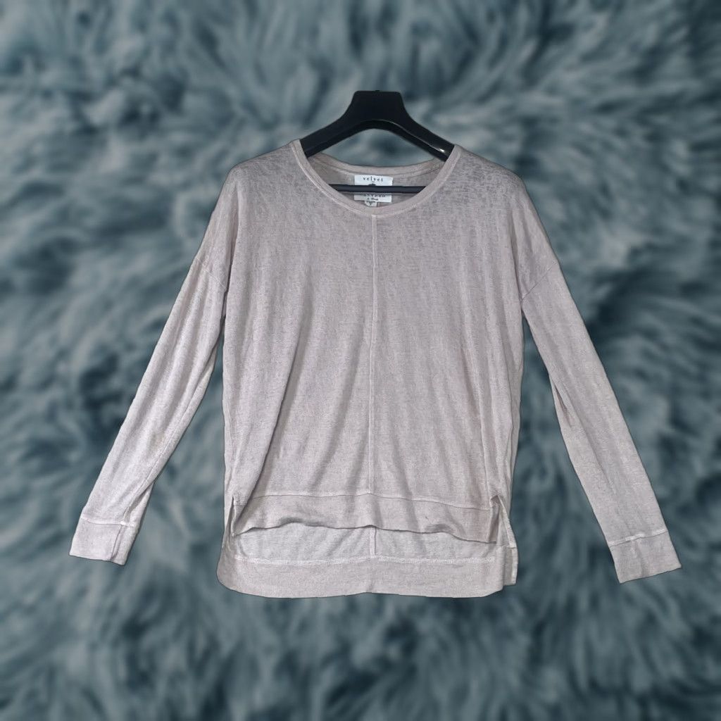 Velvet Velvet Blouse Women S Pink Sheer Knitted Yarn Velvet for calypso Small Women’s Pink Knitted Yarn Sheer size Small Size S / US 4 / IT 40 - 1 Thumbnail