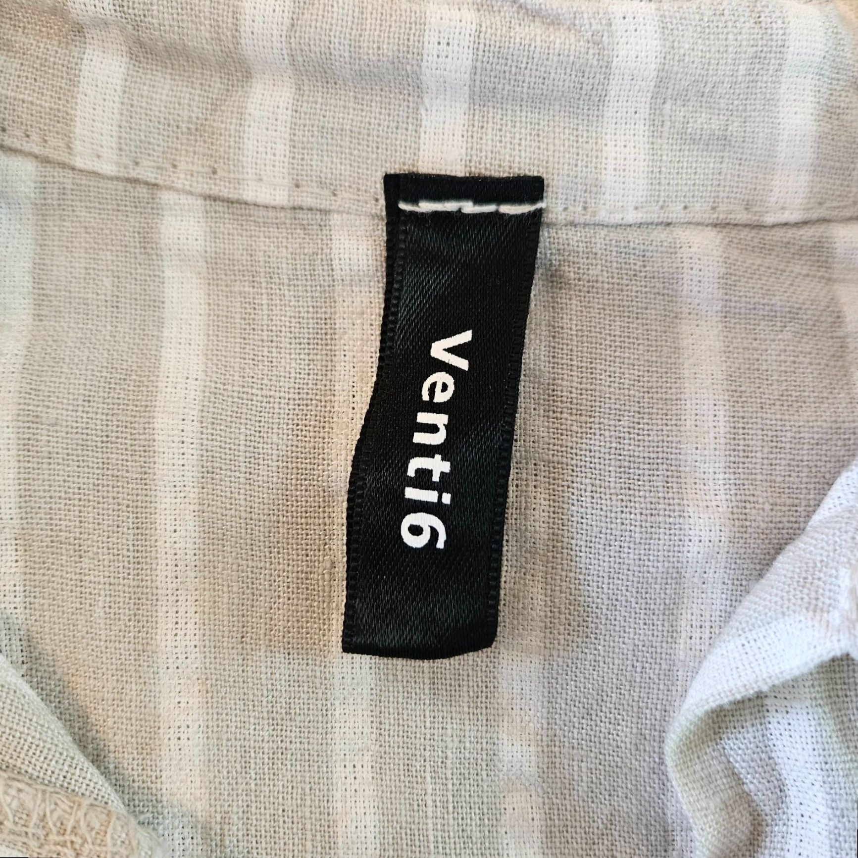 Vintage Venti6 Womens Linen Top Striped Beige White Oversized Long Sleeve Blouse S Small Collared Shirt Womens Size S / US 4 / IT 40 - 5 Thumbnail