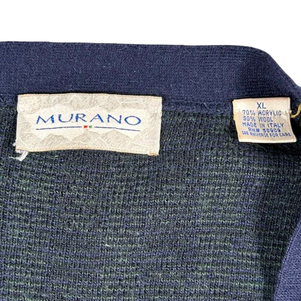 Murano VINTAGE Murano Sweater Vest Cardigan Adult L Blue Green Blackwatch Plaid 90s Murano Wool Crew Neck Vest Mens Size US L / EU 52-54 / 3 - 4 Thumbnail