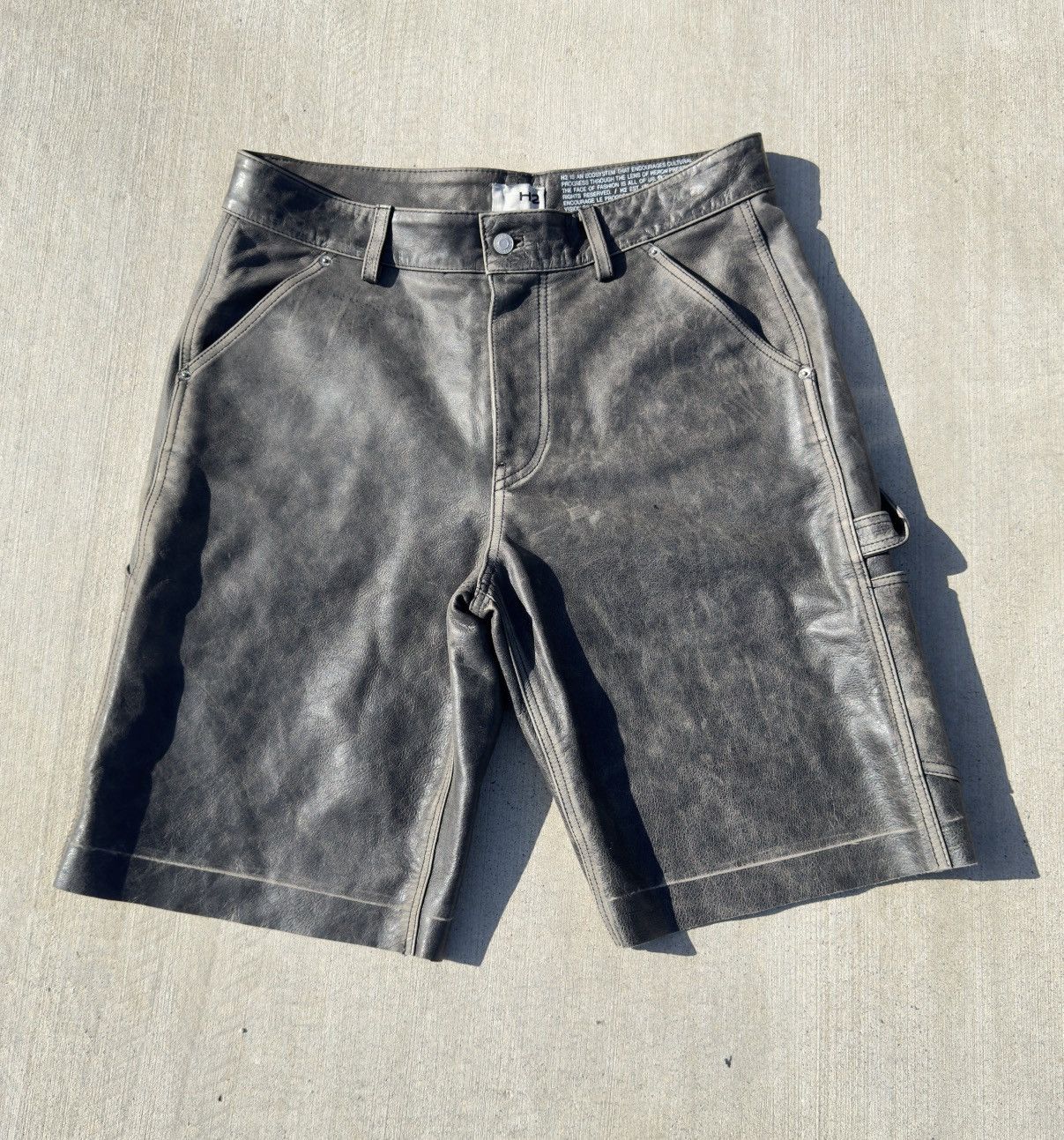 H&M × Heron Preston H2 heron Preston leather shorts | Grailed