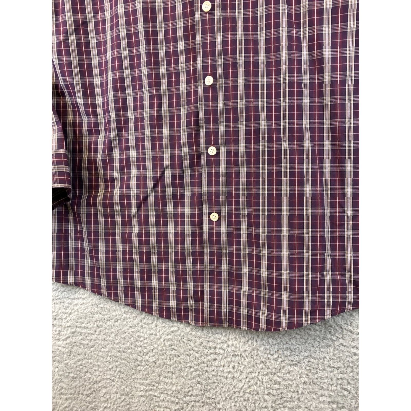 Eddie Bauer Eddie Bauer Button-Down Shirt Men LT Tall Plaid Maroon Long Sleeve 82-36 Size L TALL Mens Size US L / EU 52-54 / 3 - 2 Thumbnail
