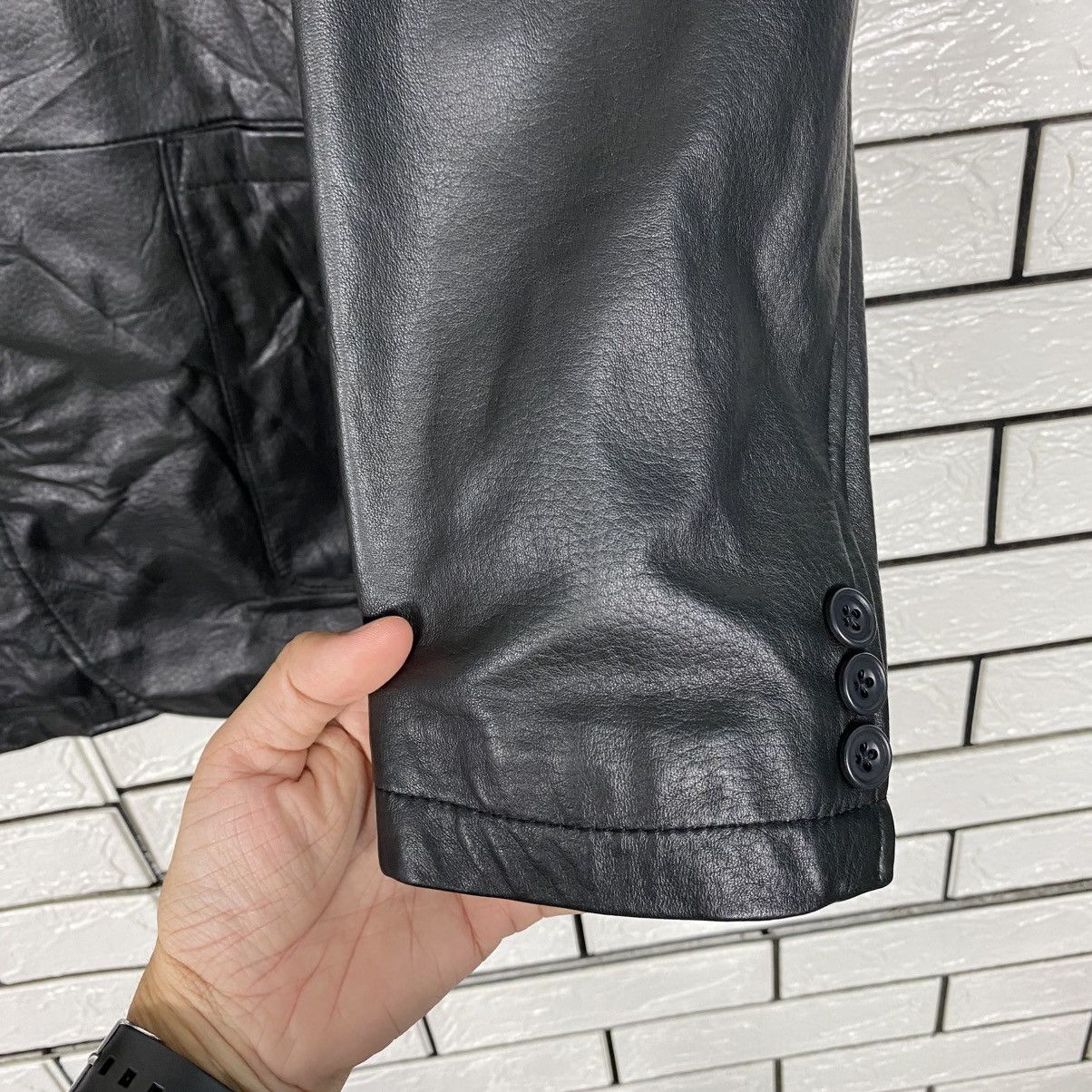 Japanese Brand 📌Vintage Leather Jacket Biker Mano di Italiani Issey Miyake Size US L / EU 52-54 / 3 - 16 Thumbnail