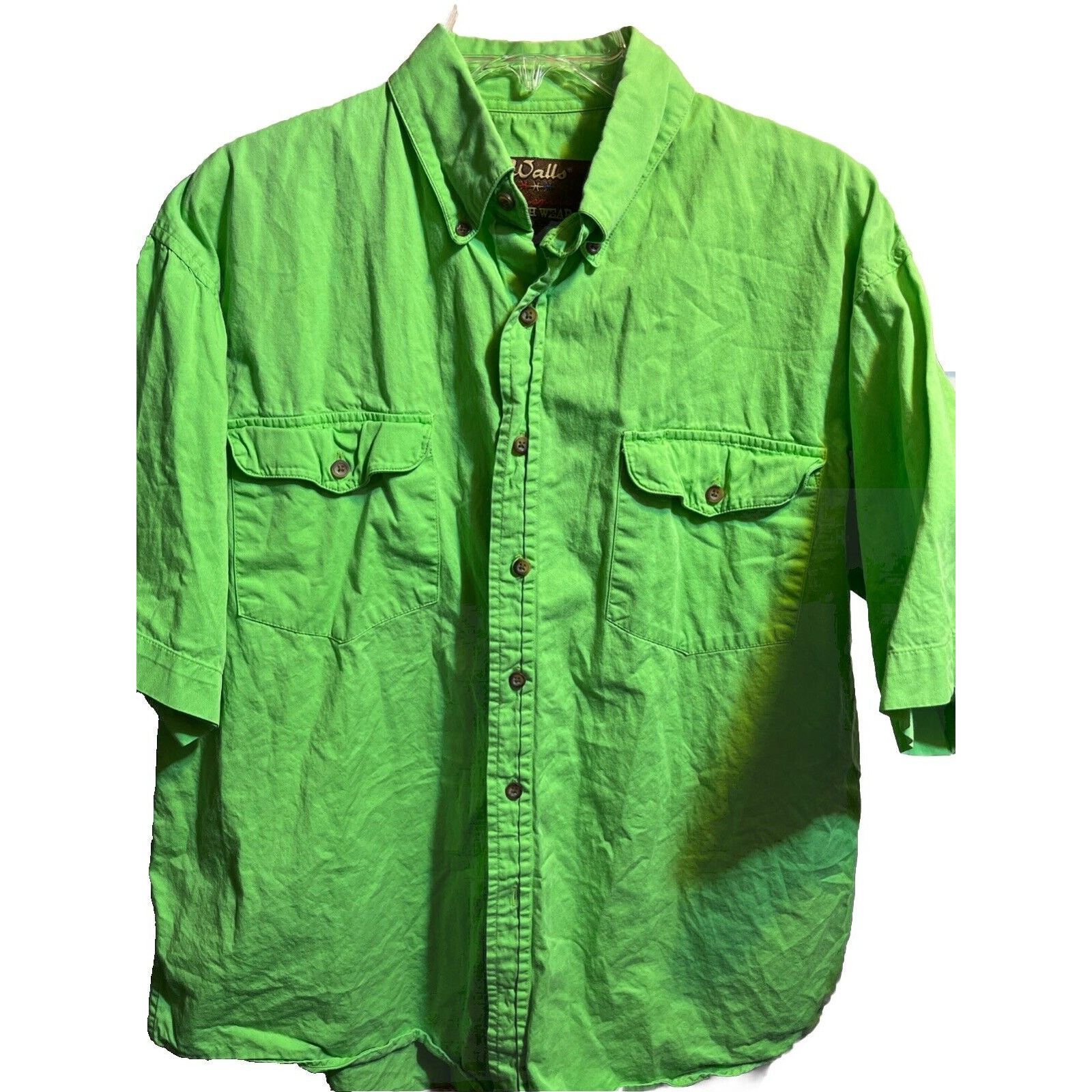 Walls Walls Vintage Shirt Men’s L Green Short Sleeve Pockets Ranch Size US L / EU 52-54 / 3 - 1 Thumbnail