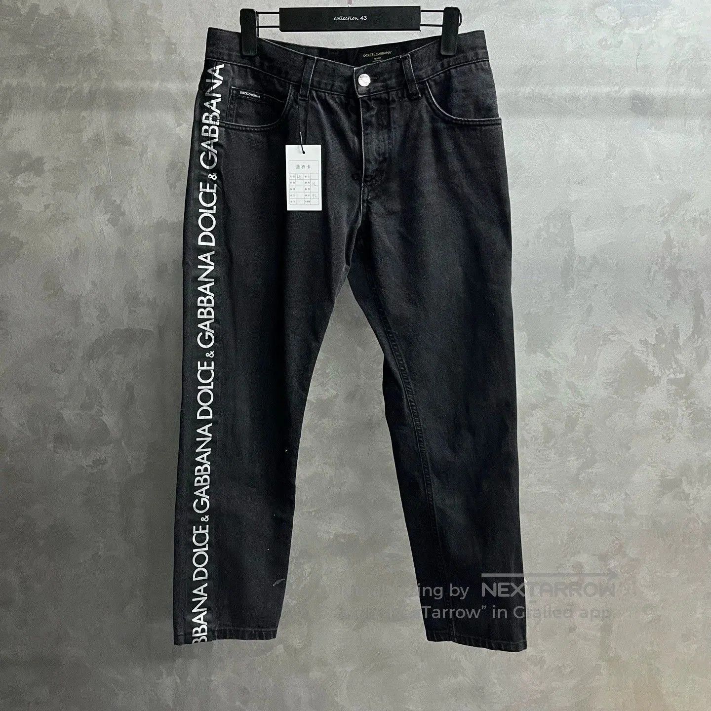 Dolce & Gabbana black patterned casual straight-leg jeans. Size US 30 / EU 46 - 1 Thumbnail
