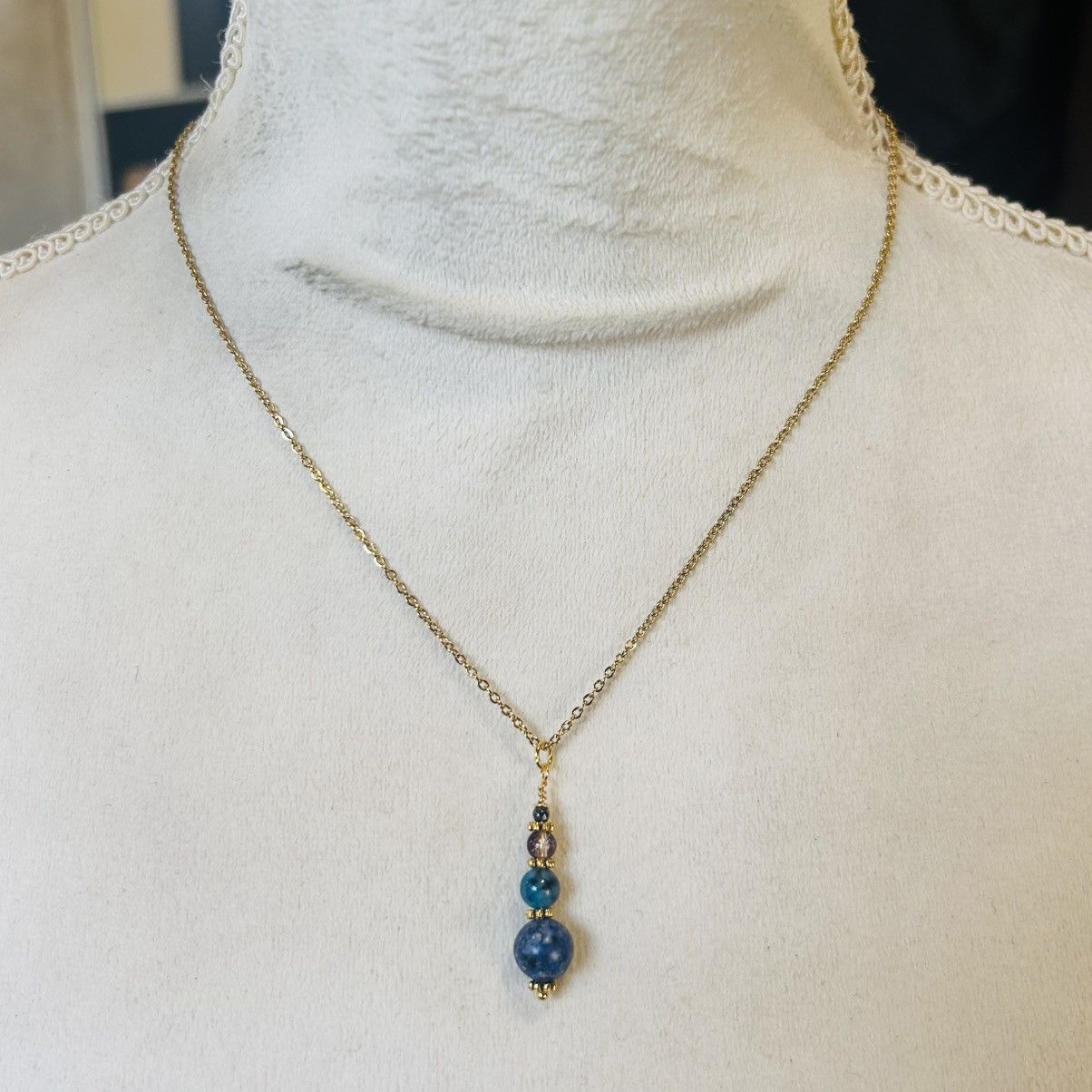 Handmade Handcrafted sodalite dragon vein agate hematite necklace set Size ONE SIZE - 5 Thumbnail