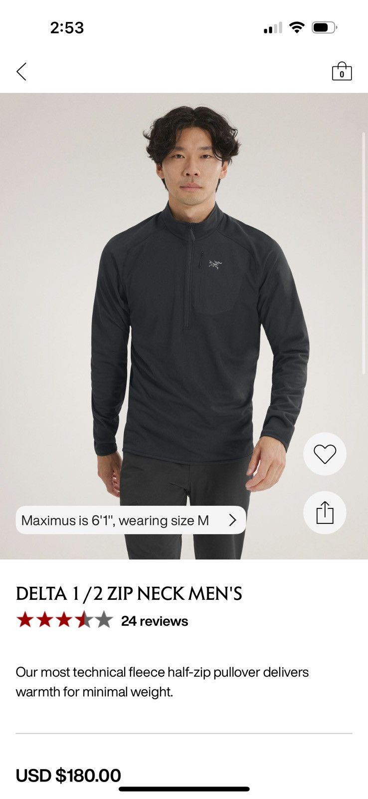 Arcteryx Delta 1/2 Zip Fleece Jacket