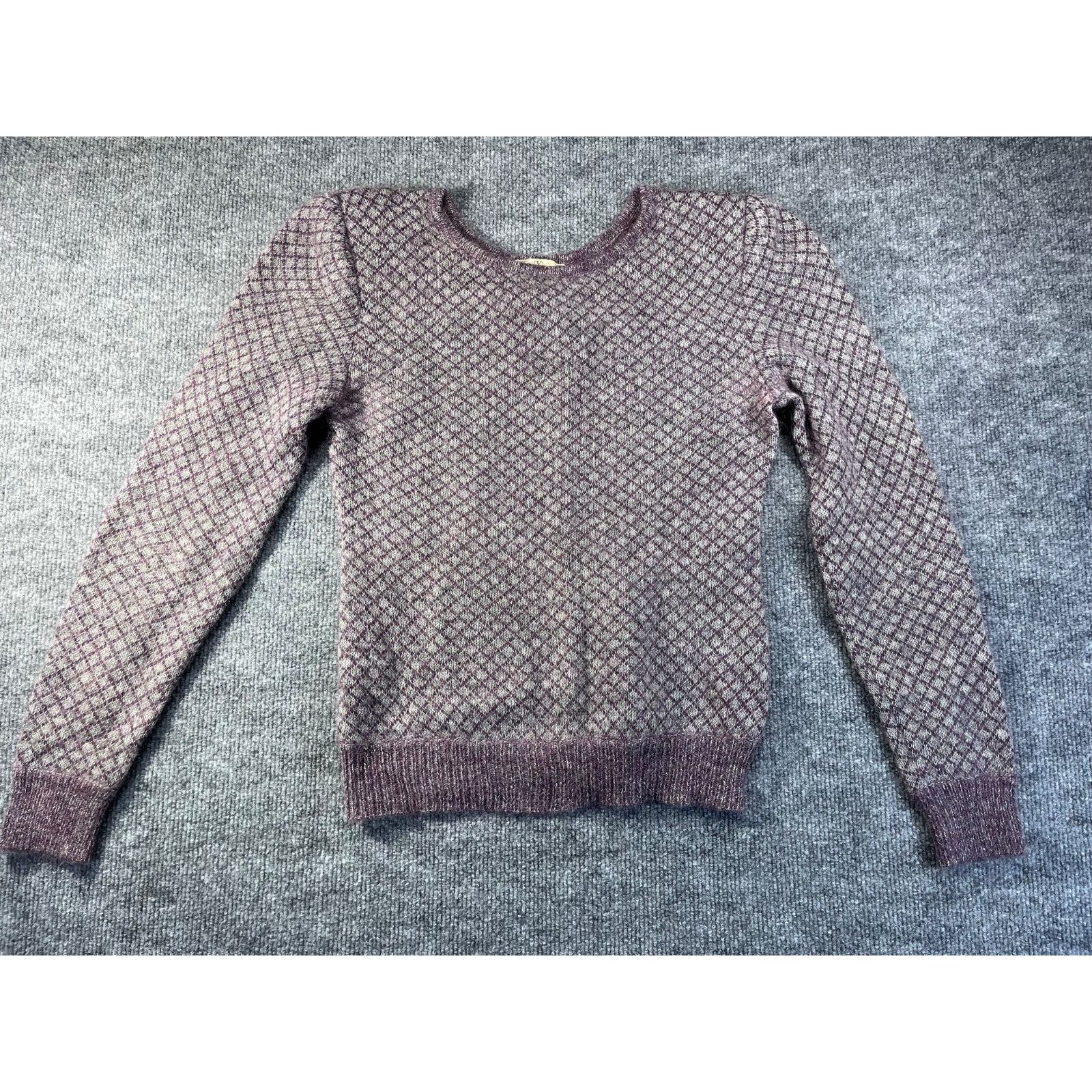 Valentino VTG Valentino Boutique Purple/Gray cardigan Sweater Wool S Size S / US 4 / IT 40 - 1 Thumbnail