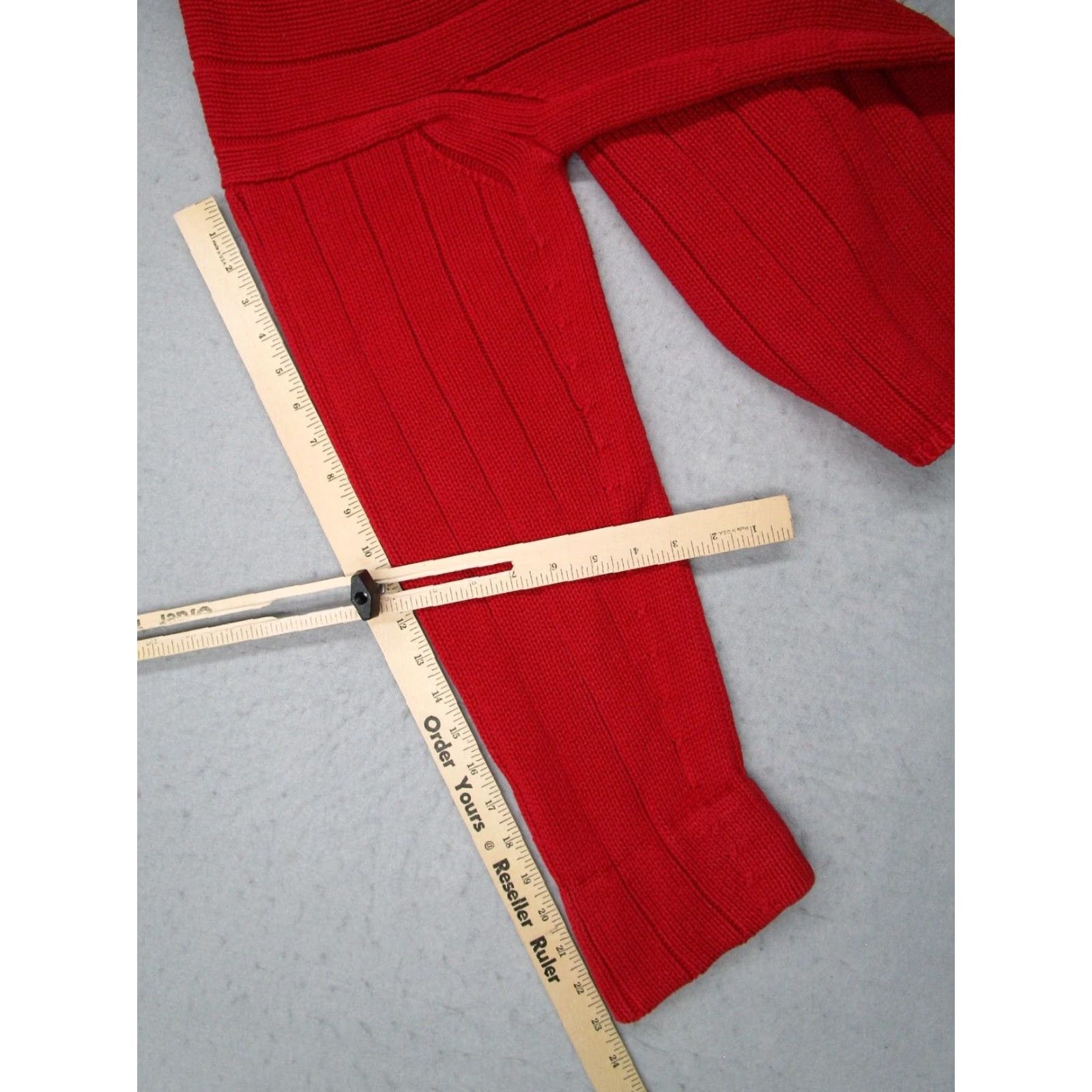 Polo Ralph Lauren VINTAGE Polo Ralph Lauren Sweater Mens Large Red 1/4 Zip Knit Pullover Embroidered USA Flag Cotton Size US L / EU 52-54 / 3 - 7 Thumbnail