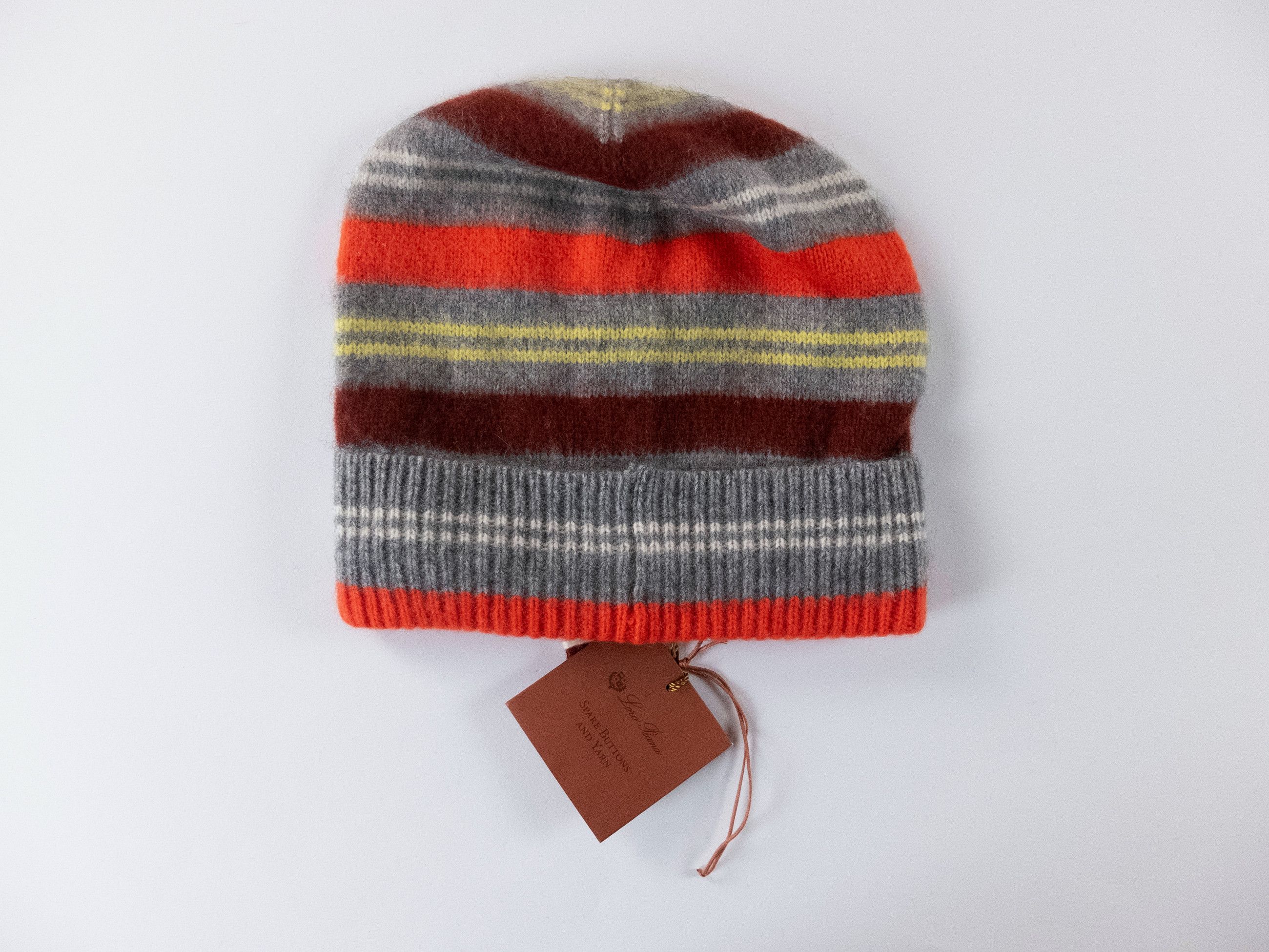 Loro Piana LORO PIANA Twyford gray striped cashmere mohair beanie hat Size ONE SIZE - 4 Thumbnail