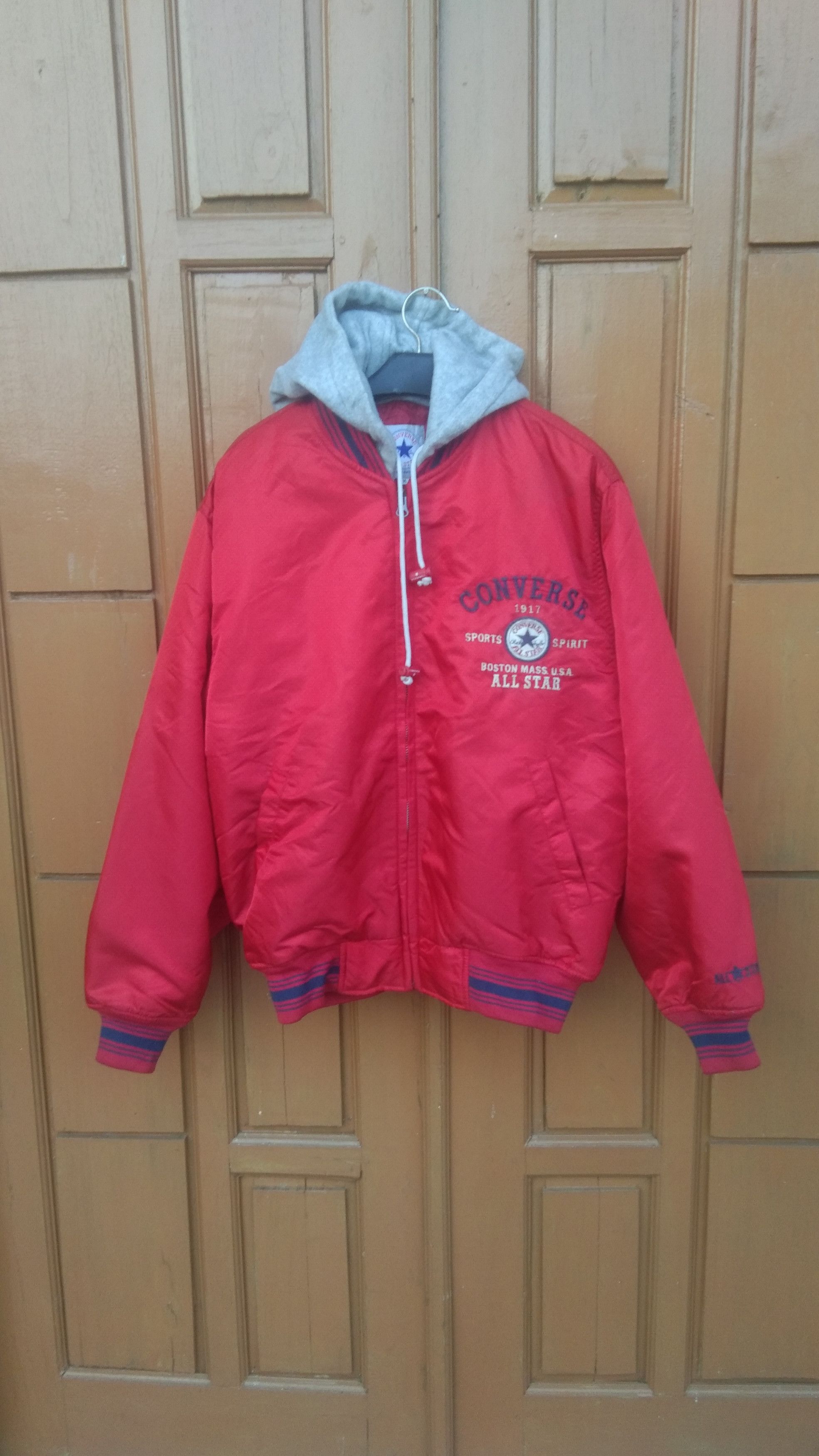 Converse × Vintage Vtg Converse varsity with hoodie jacket Size US M / EU 48-50 / 2 - 7 Thumbnail
