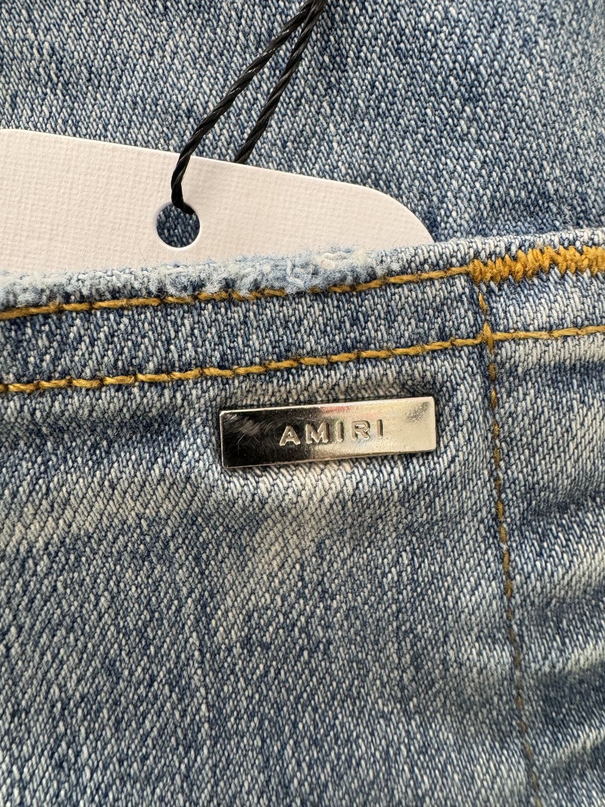 Amiri Amiri Blue Applique Logo Jeans Size US 33 - 5 Thumbnail