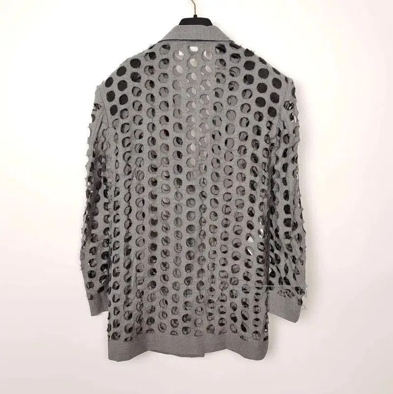 Maison Margiela Maison Margiela Gray Wool Cardigan with Cutouts . Size M / US 6-8 / IT 42-44 - 2 Thumbnail