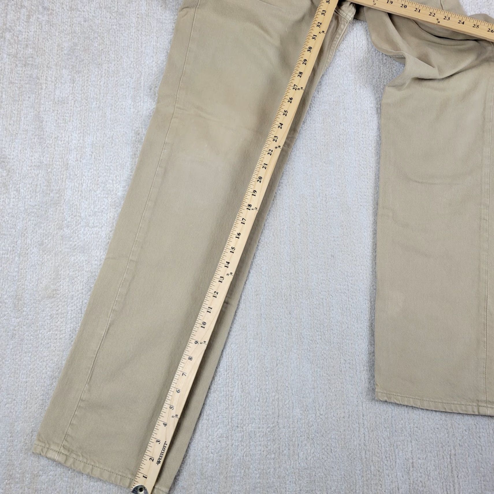 Levi's VINTAGE Levi's 501 Jeans Mens 34X34 Beige Blue Distressed 90s USA Straight Button Fly Regular 5-Pocket Denim Cotton Cotton Jeans Mens Levi's 501 Size US 34 / EU 50 - 5 Thumbnail