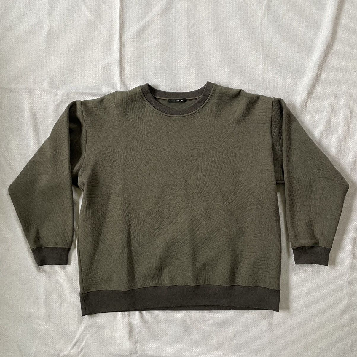 Christopher Kane Green/Gray Textured Crewneck