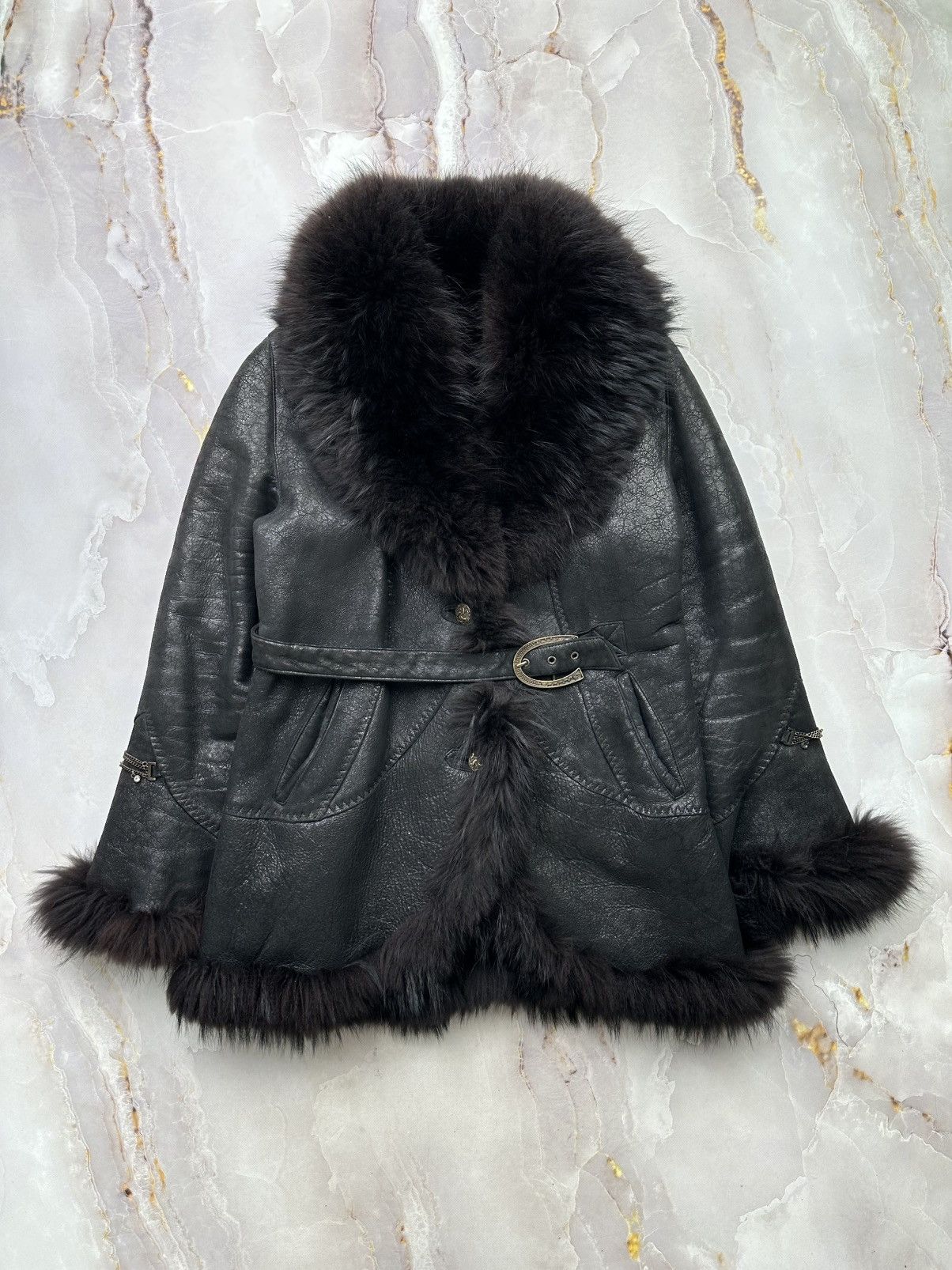 Japanese Brand Vintage Sheepskin Coat (E1) Size L / US 10 / IT 46 - 1 Thumbnail
