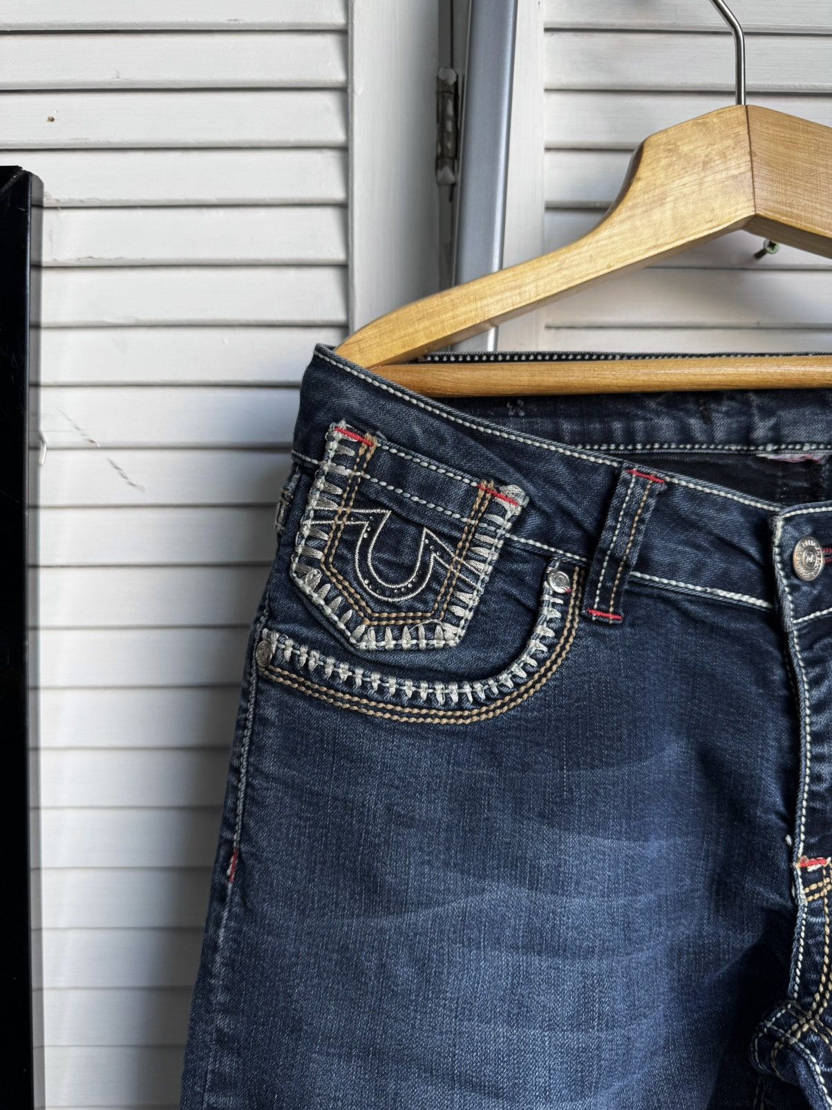 True Religion Rare True Religion JOEY BIG T Western Straight Leg Jeans Size 27" / US 4 / IT 40 - 5 Thumbnail