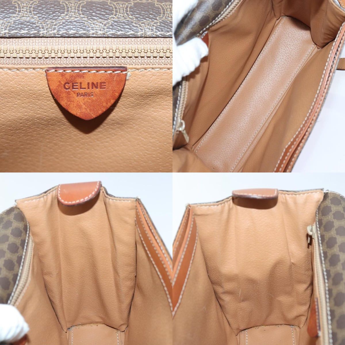 Celine CELINE Macadam Canvas Shoulder Bag Pvc Leather Brown Size ONE SIZE - 12 Thumbnail