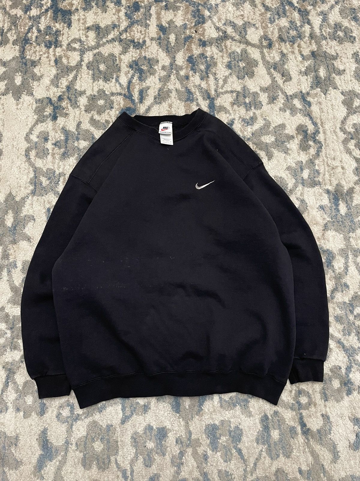 Nike × Supreme Vintage 90s Black Nike Swoosh Sweatshirt Crewneck Size US L / EU 52-54 / 3 - 2 Thumbnail