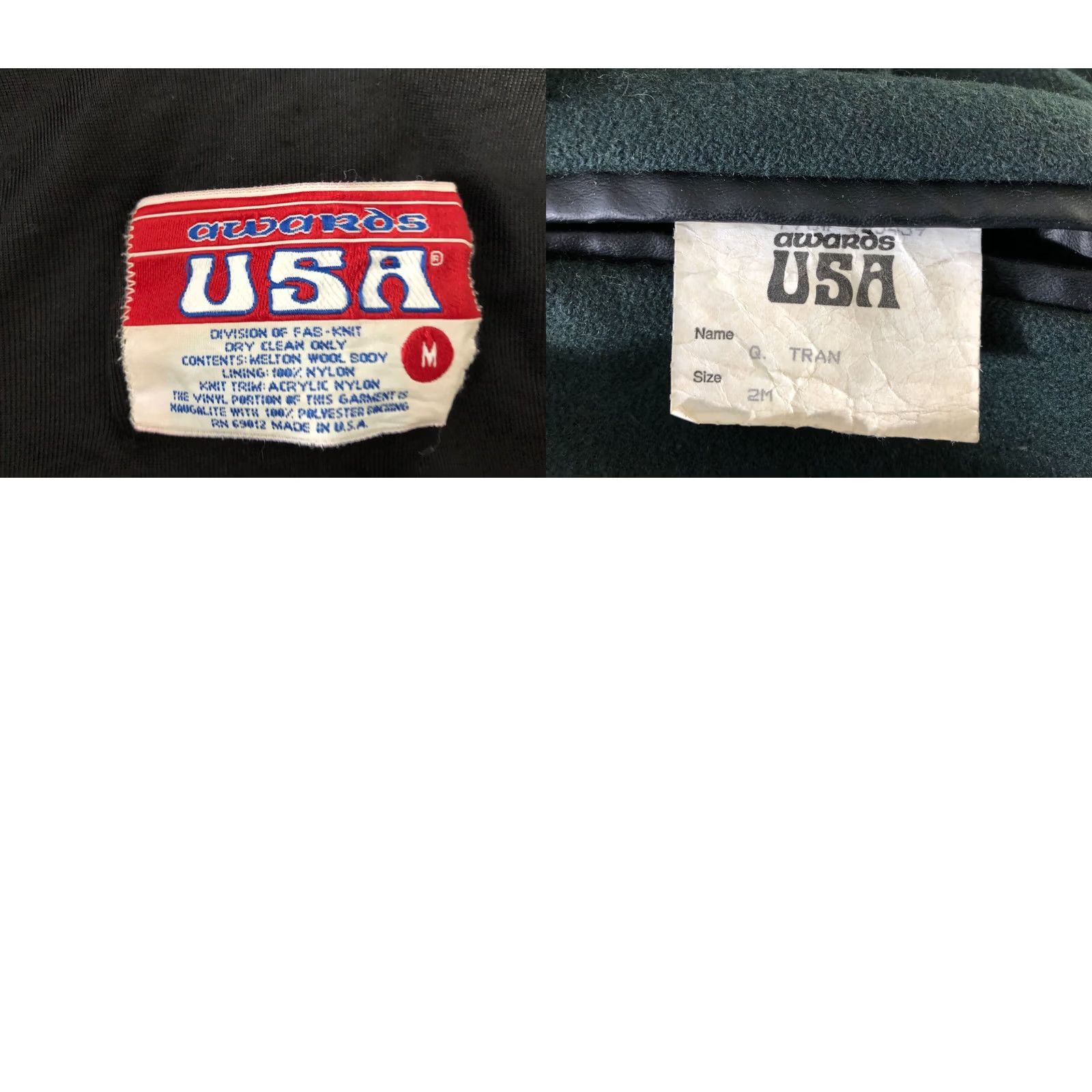 Vintage Awards USA Varsity Jacket Melton Wool Green Men M Vintage US Made Size US M / EU 48-50 / 2 - 9 Thumbnail