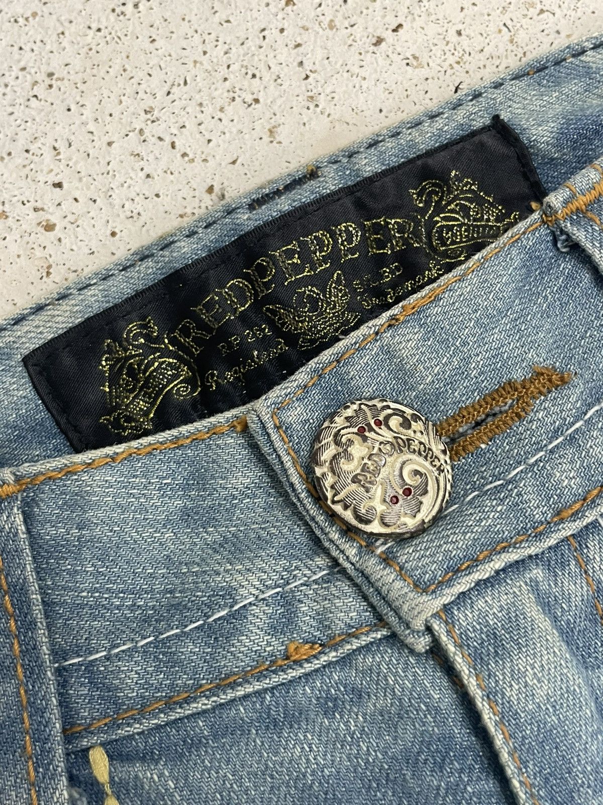 Hysteric Glamour Red Pepper Embroid Heavy Stiching Light Mud Whisker Korean Size US 28 / EU 44 - 18 Thumbnail
