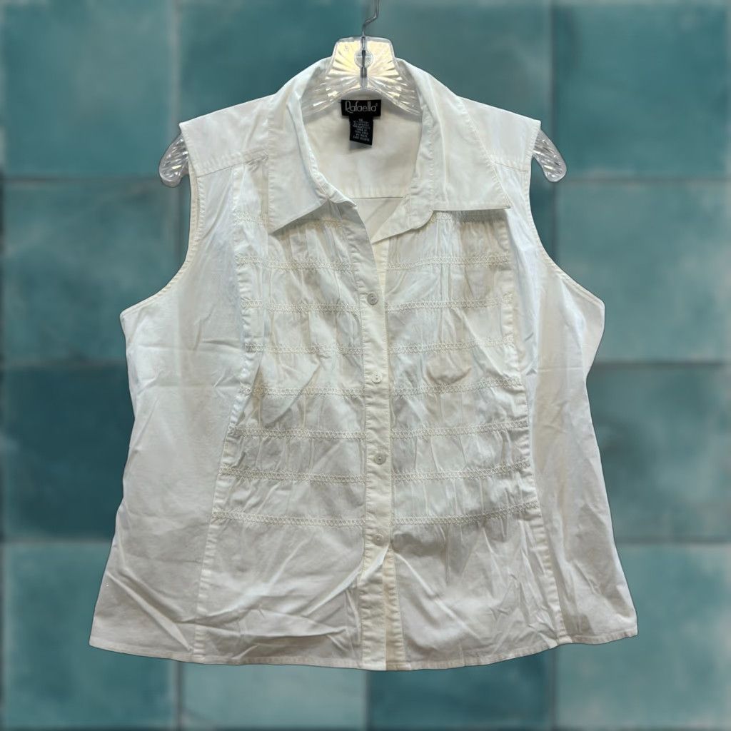 Vintage VINTAGE Y2K Top Button Blouse White 12 Large XL Corpcore Office Fairy Whimsigoth Shirt Mens Womens Girls Boys Size XL / US 12-14 / IT 48-50 - 1 Thumbnail