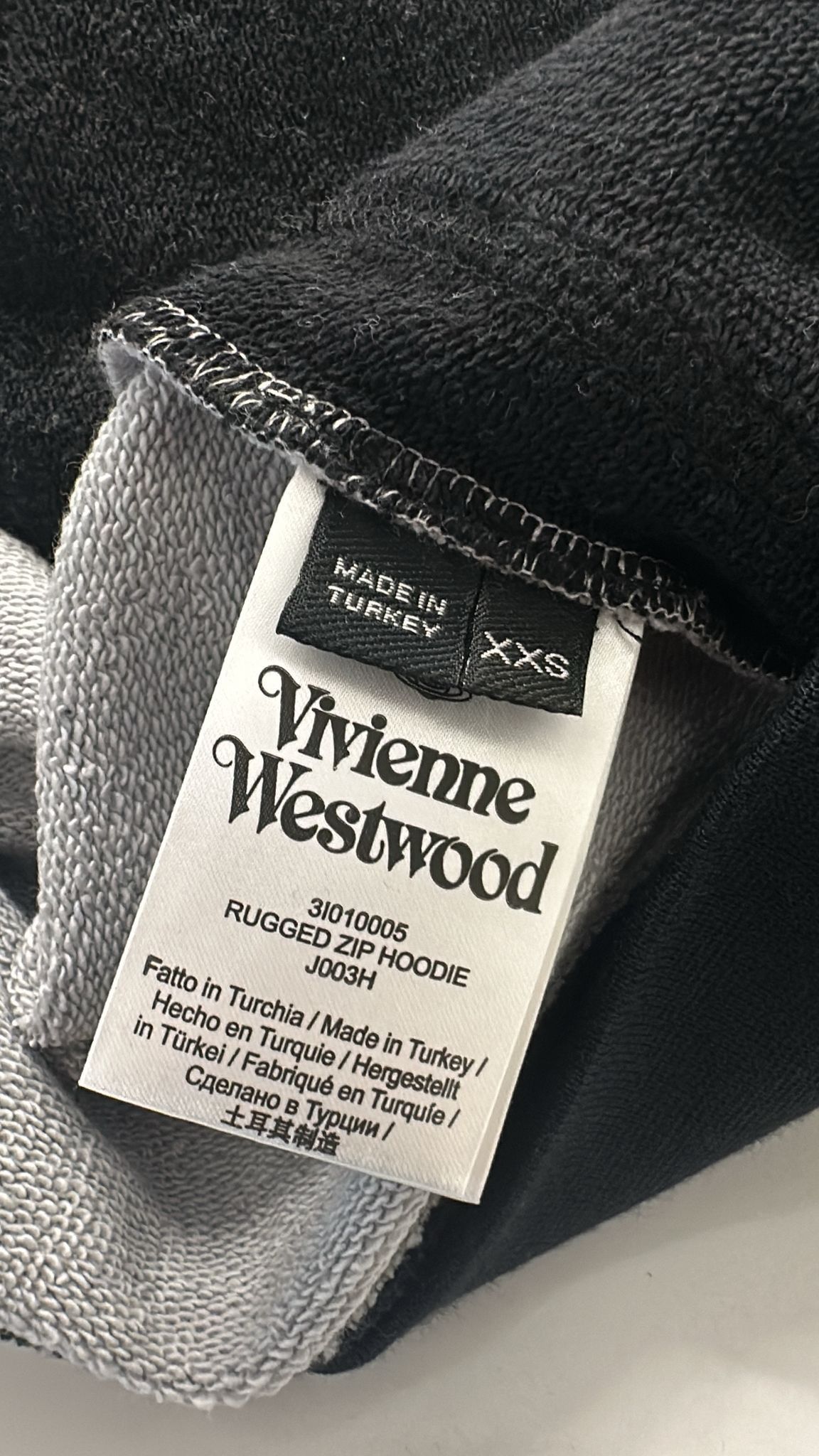Vivienne Westwood Orb Logo Zip Hoodie Black Size XXSmall