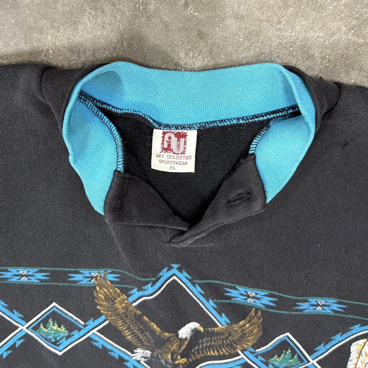 Vintage 90s Art Unlimited Eagle Sweatshirt USA XL Size US XL / EU 56 / 4 - 5 Thumbnail