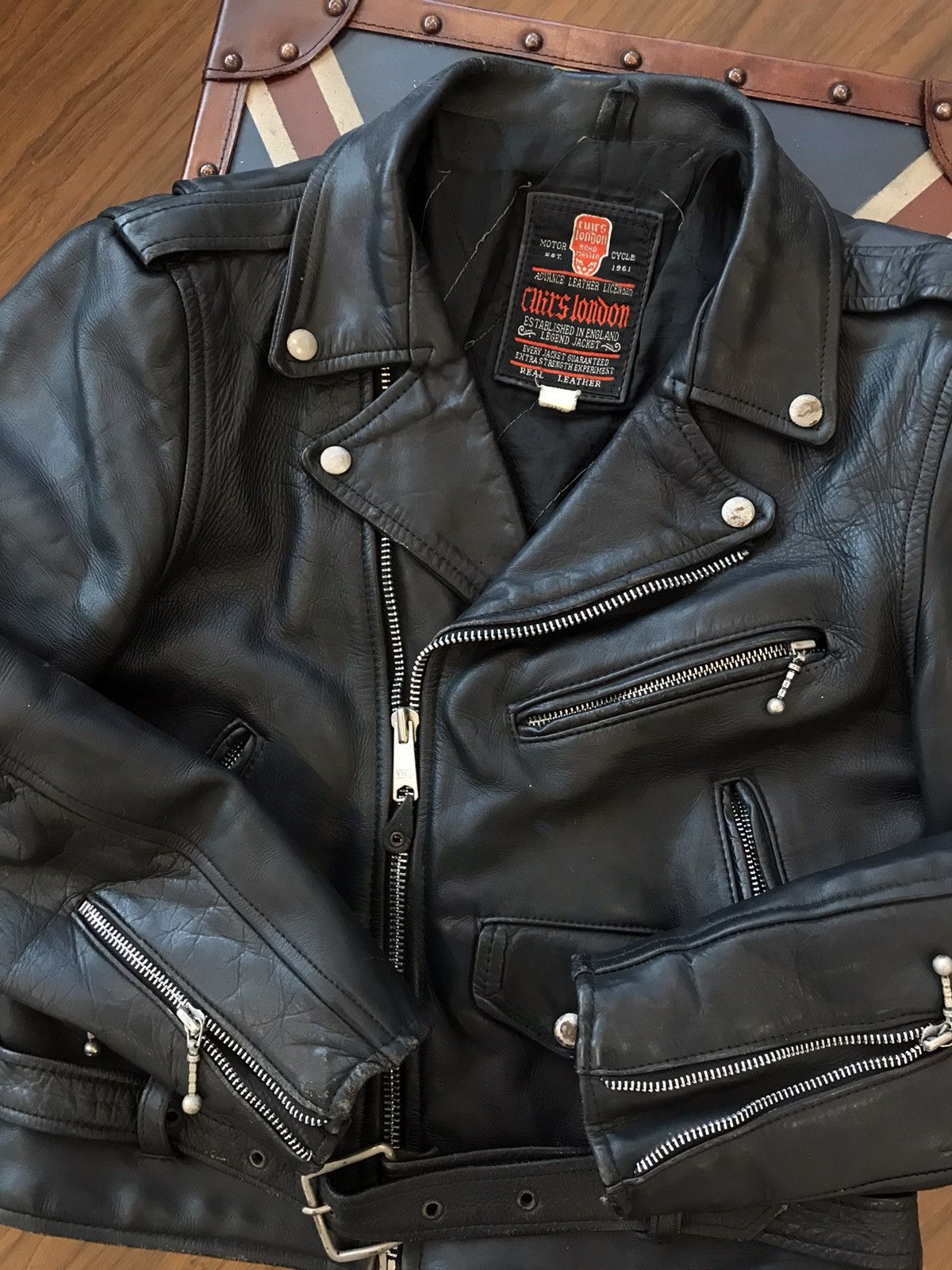 Horween Leather Vintage Quirs London / RBC Leather Jacket Size L / US 10 / IT 46 - 4 Thumbnail