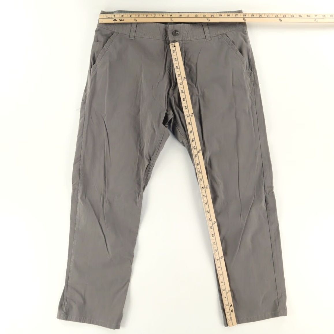 Vintage Kuhl Stretch Slax Cotton Blend Woven Chino Pants Gray Men's 35 Size US 35 - 3 Thumbnail