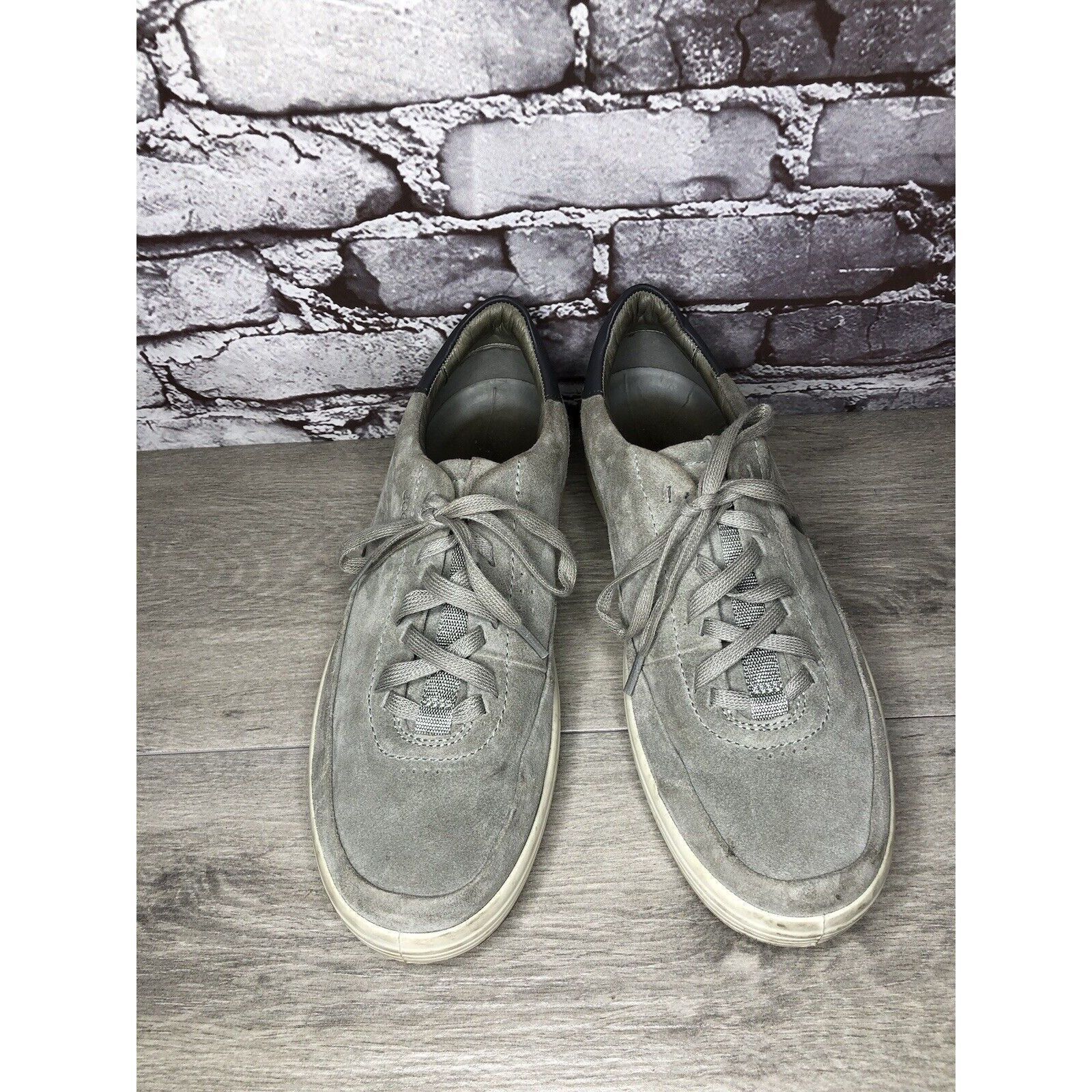 Ecco ECCO Grey Suede Leather Lace Up Comfort Casual Sneakers Shoe Size US 10 / EU 43 - 11 Thumbnail