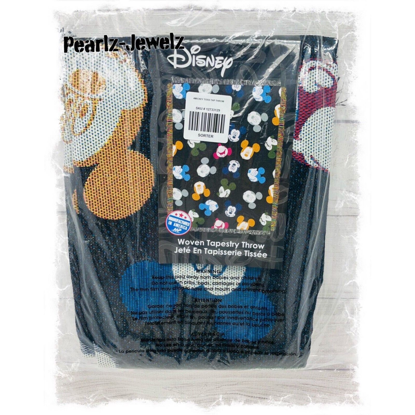 Disney Disney Mickey Mouse Multicolored Heads Allover Print Tapestr Size ONE SIZE - 1 Thumbnail