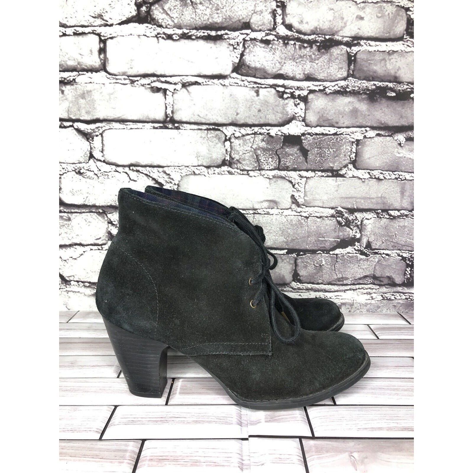 Clarks Indigo Clarks Black Suede Leather Ankle Stacked Heel Booties Size US 8 / IT 38 - 1 Thumbnail