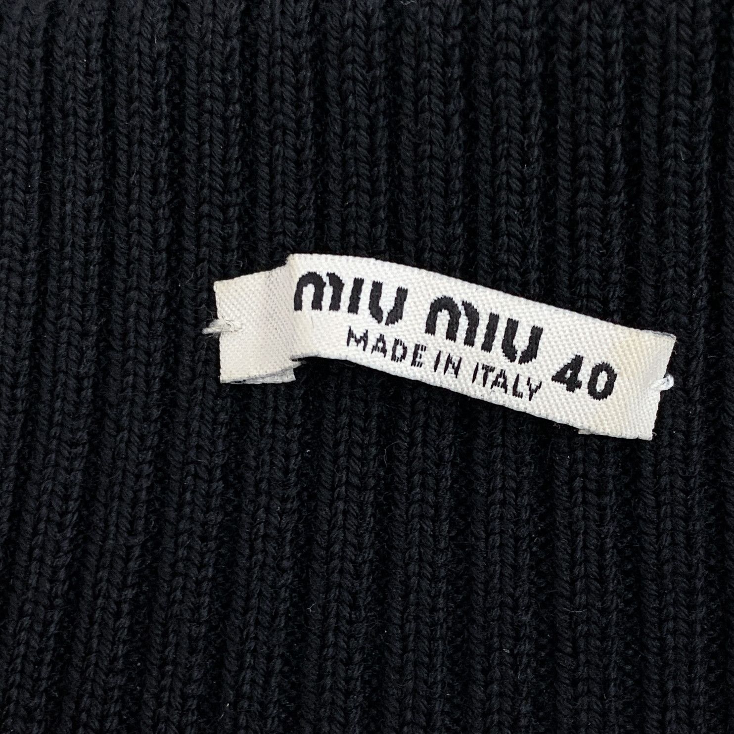 Miu Miu Miu Miu Knit Skirt Black Wool Buttoned Midi (Size M) Size 27" / US 4 / IT 40 - 2 Thumbnail