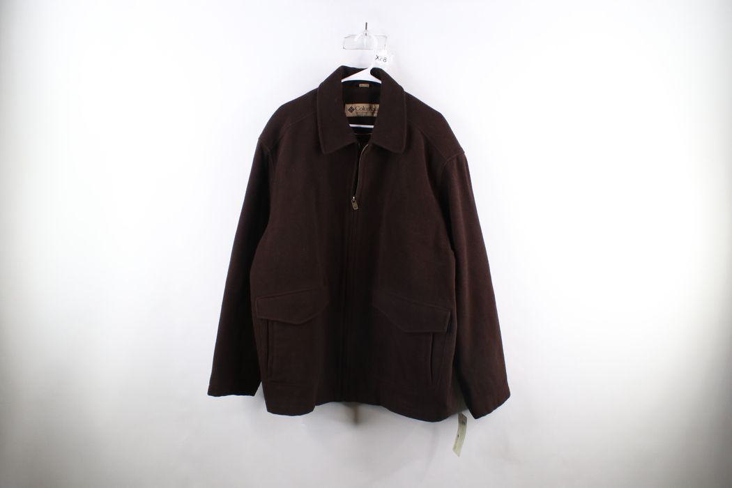 Vintage Deadstock Vintage 90s Columbia Full Zip Bomber Jacket Brown