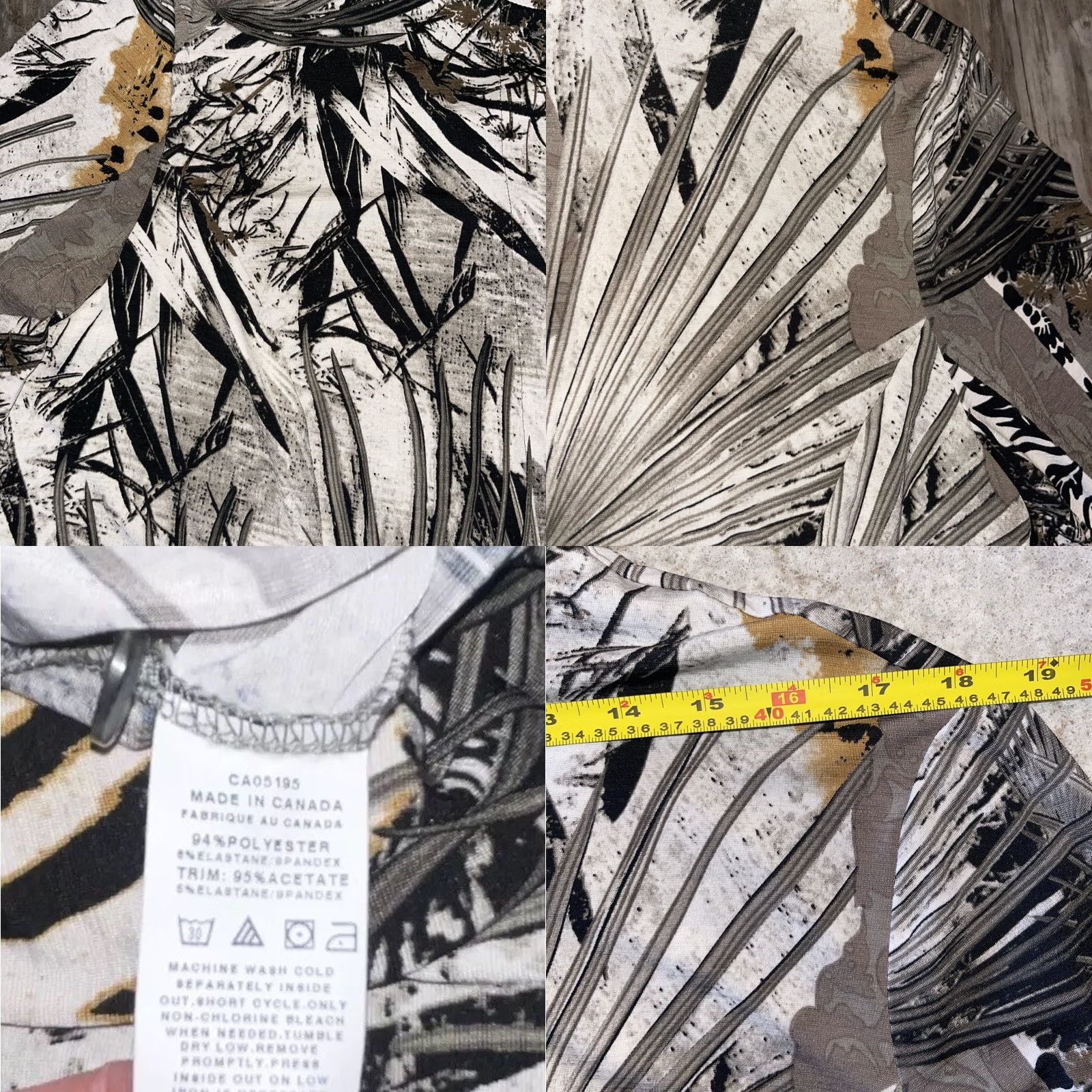 Vintage Picadilly Fashions Women’s Blouse Jacket XXL Abstract Animal Jungle Print Blouse Jacket Women XS? Size XXL / US 16-18 / IT 52-54 - 8 Thumbnail