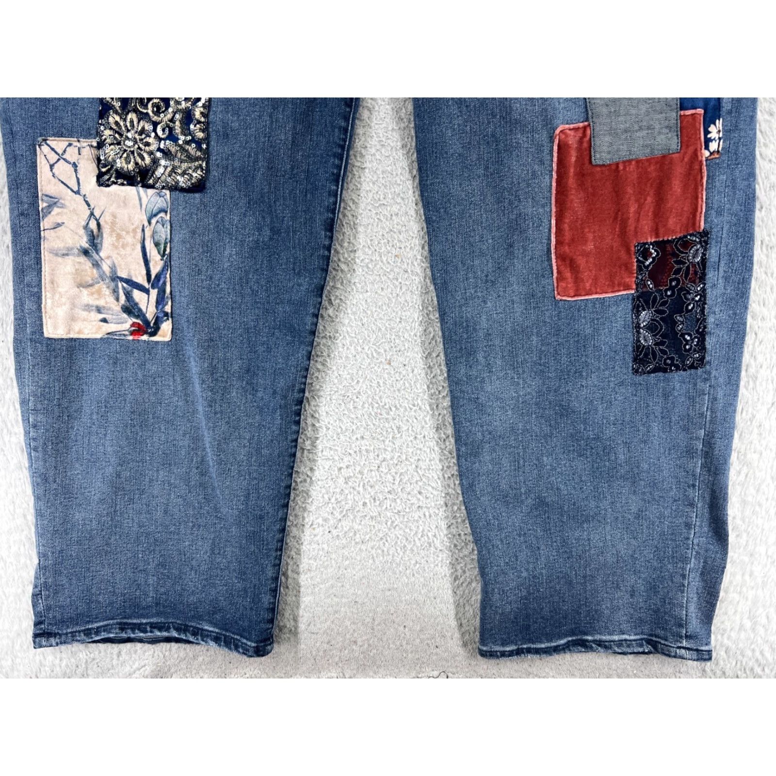 Vintage LOGO by Lori Goldstein Womens Jeans 26W Blue Denim High Rise Straight Embroidered 5-Pocket Designer Size 26" / US 2 / IT 38 - 5 Thumbnail