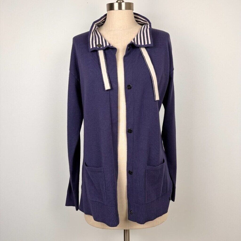 Other Olsen Women’s Snap Button Mock Neck Sweater Size 4 XS Blue Size XS / US 0-2 / IT 36-38 - 8 Thumbnail