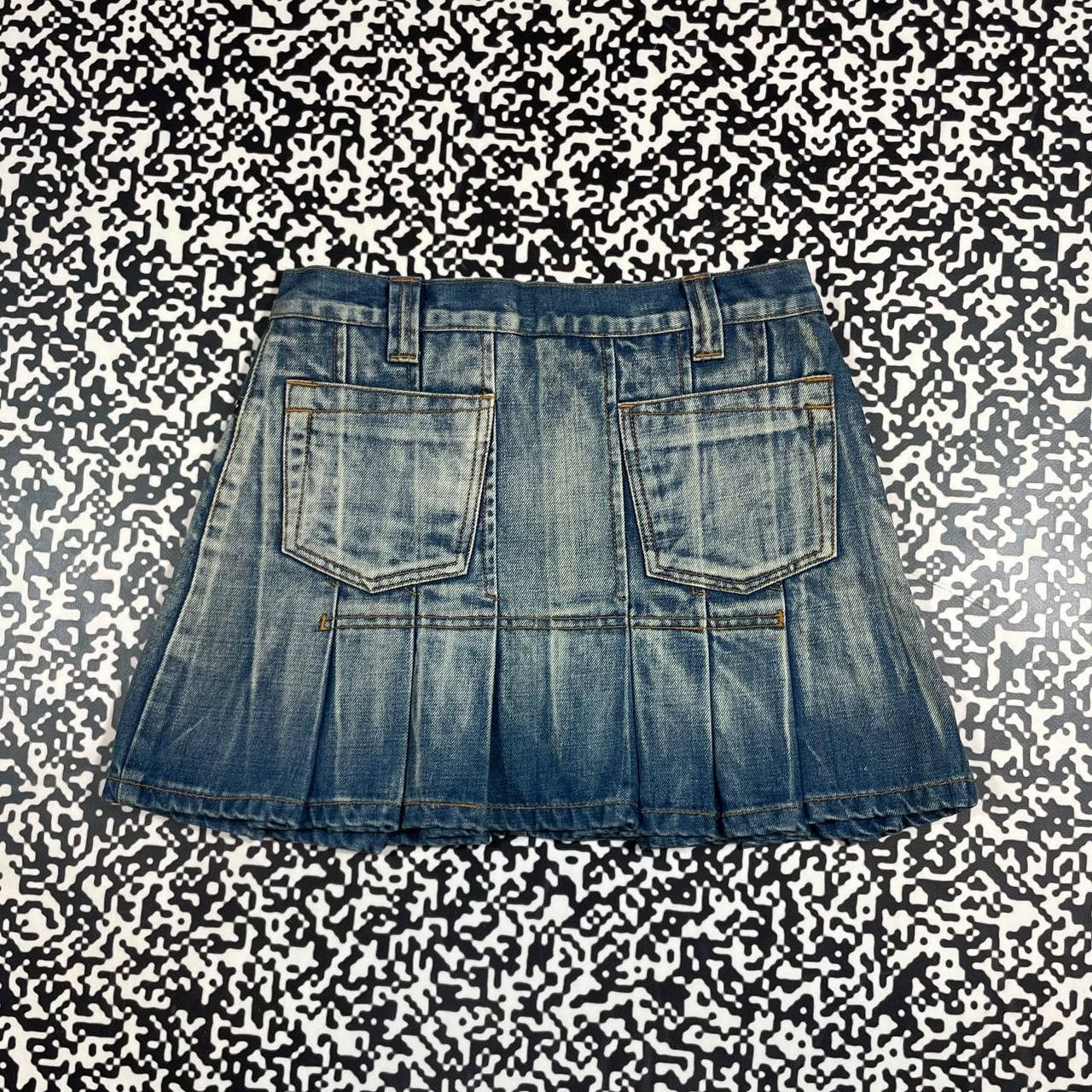 Japanese Brand Vintage Y2K Japanese Flared Retro Denim Mini Skirt 90s Style Size 27" / US 4 / IT 40 - 10 Thumbnail
