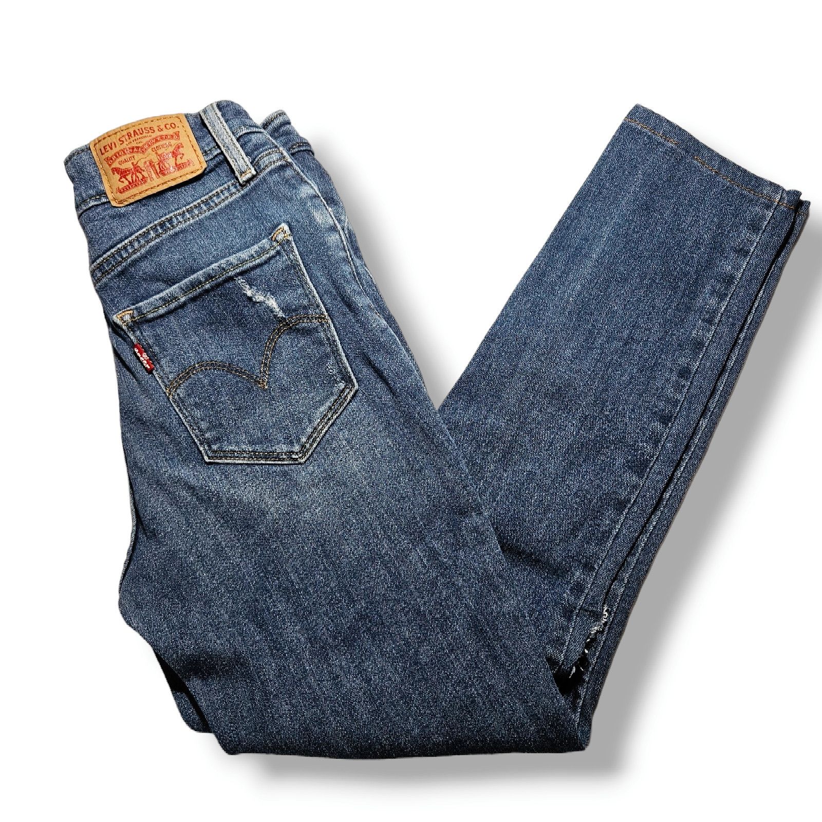 Levi's Levi's 721 Distressed Mid-Rise Skinny Jeans 25x23 Custom Size 25" / US 0 / IT 36 - 1 Thumbnail