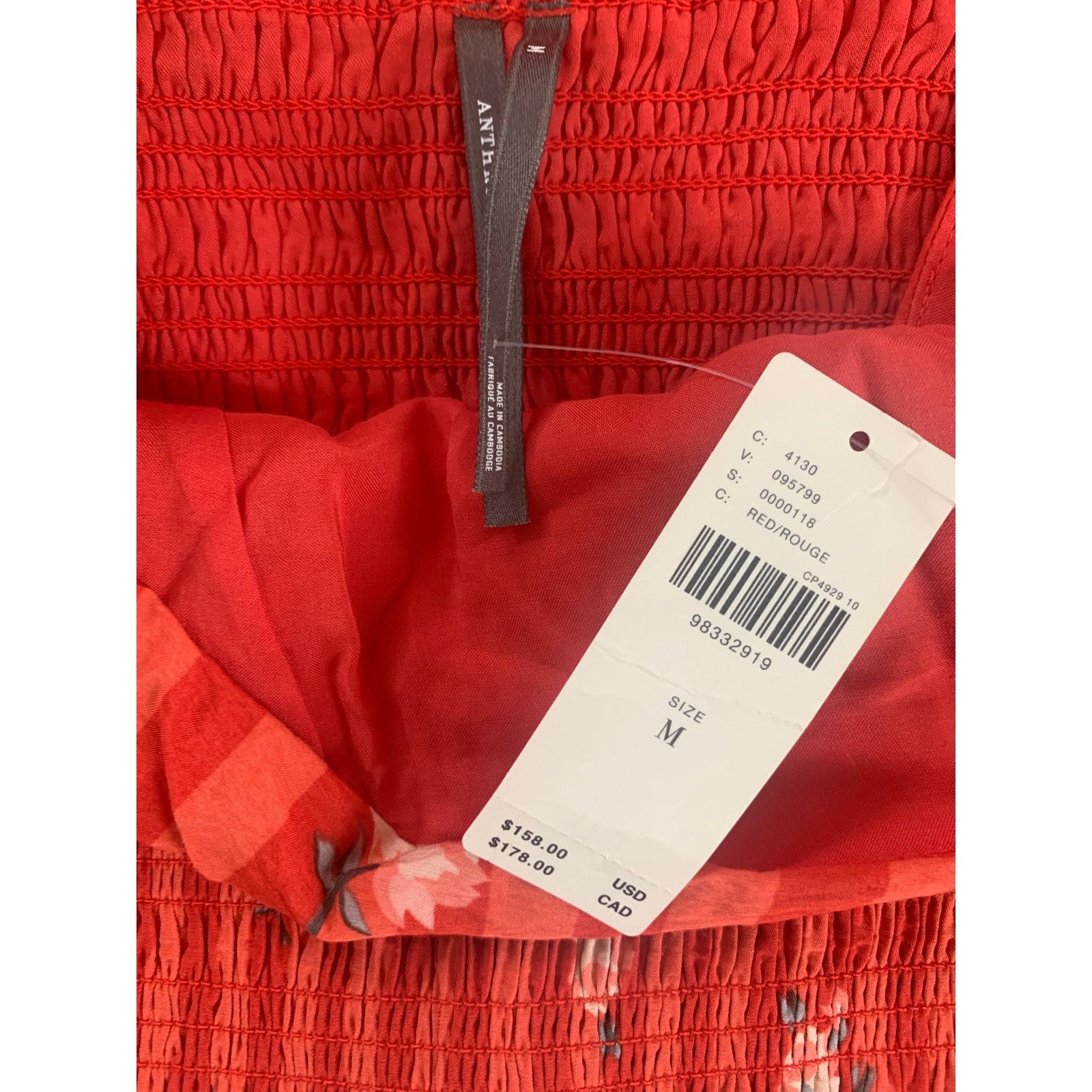 Anthropologie NWT By Anthropologie Square-Neck Smocked Mini Dress Size M / US 6-8 / IT 42-44 - 6 Thumbnail