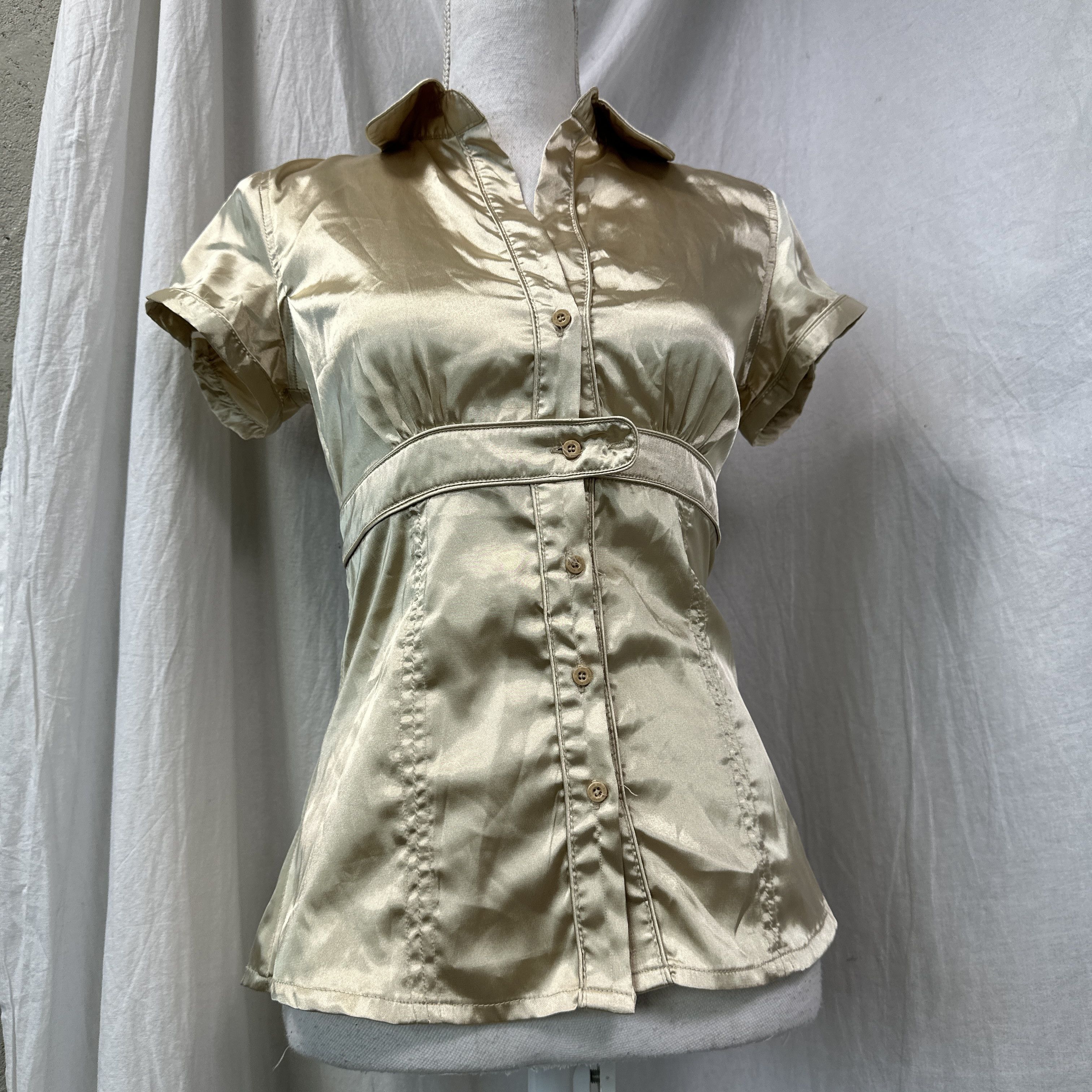 Vintage Vintage Avant Garde Elegant Grunge Satin Shirt Y2K Size M / US 6-8 / IT 42-44 - 5 Thumbnail
