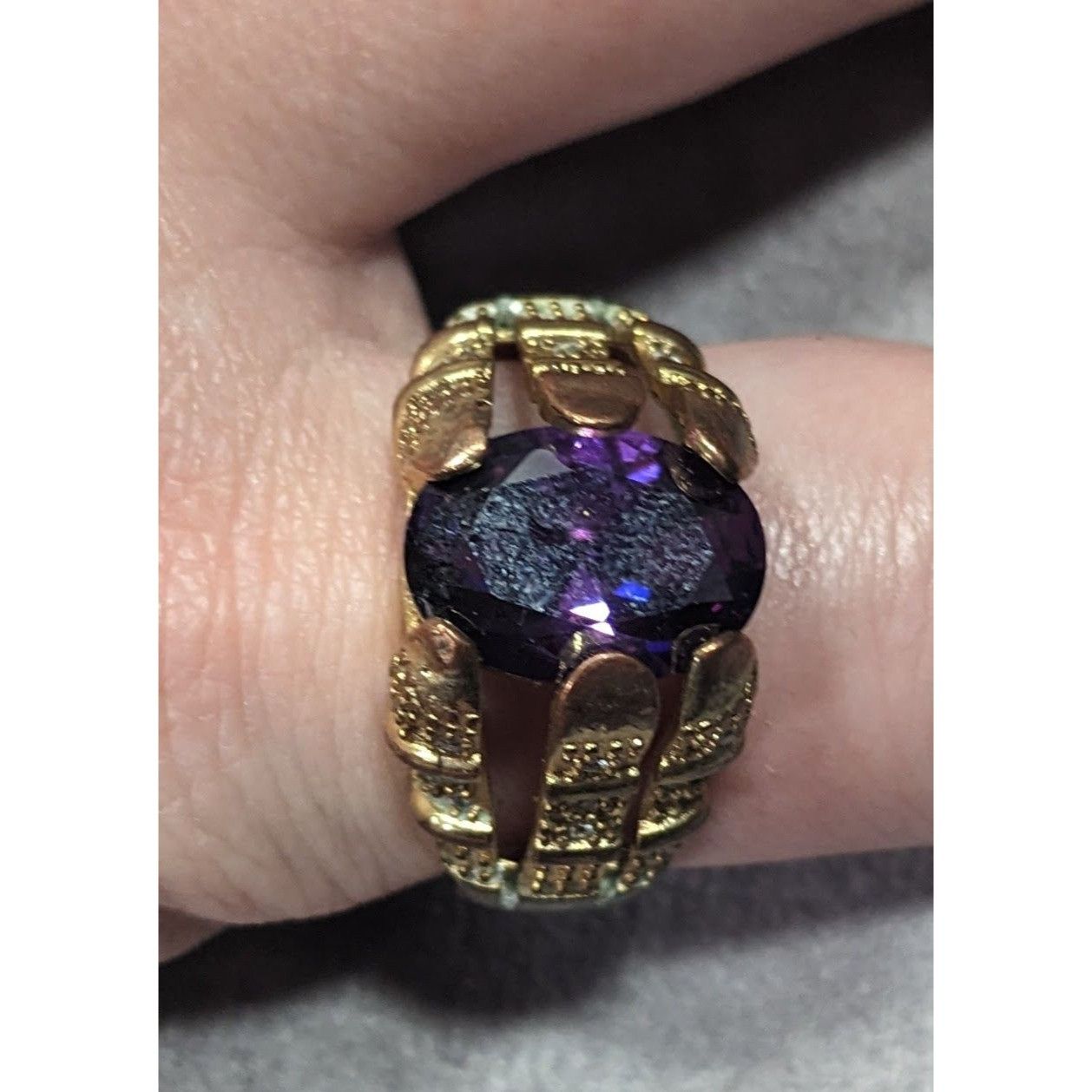 Other Vintage Regal Men's Ring Marked 18K GF With Purple Stone Siz Size ONE SIZE - 15 Thumbnail