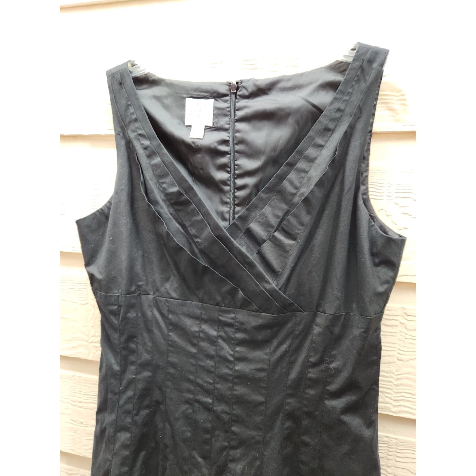 Vintage Suzi Chin for Maggy Boutique Black A-Line Dress Womens 10 Pleated Size L / US 10 / IT 46 - 2 Thumbnail