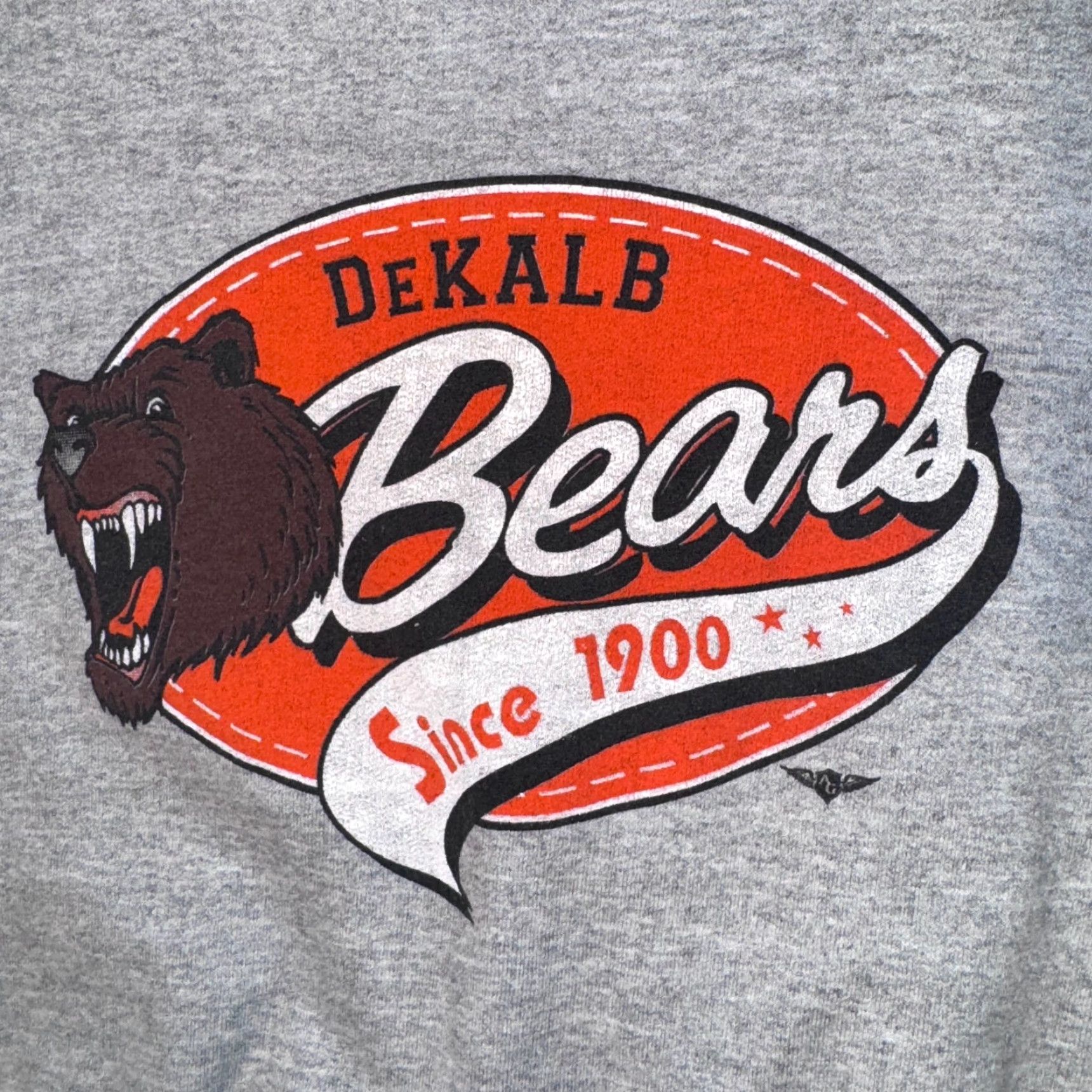 Hanes VINTAGE DeKalb Bears Hanes Sweatshirt M Crew Neck Long Sleeve Pullover Gray Cotton Embroidered Logo 90s Graphic Print Mens Size US M / EU 48-50 / 2 - 2 Thumbnail